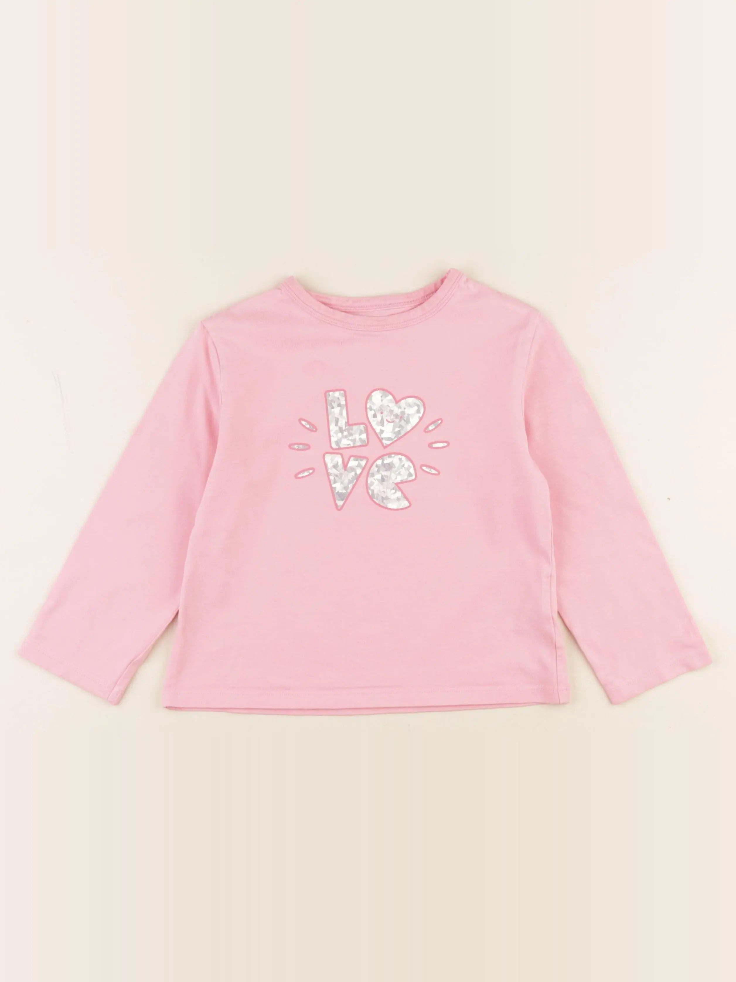 Vertbaudet - tee-shirt rose - 5 ans