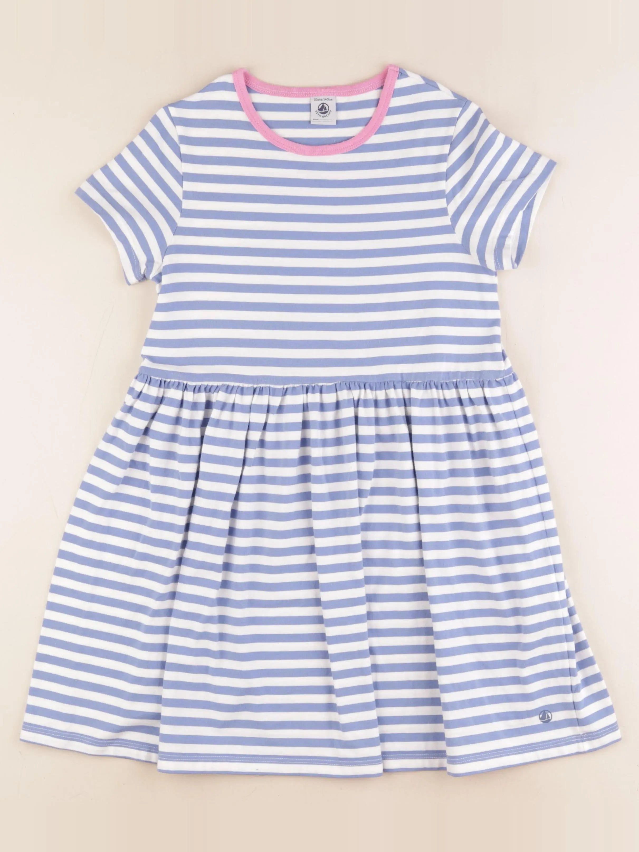 Petit Bateau - robe bleu - 10 ans