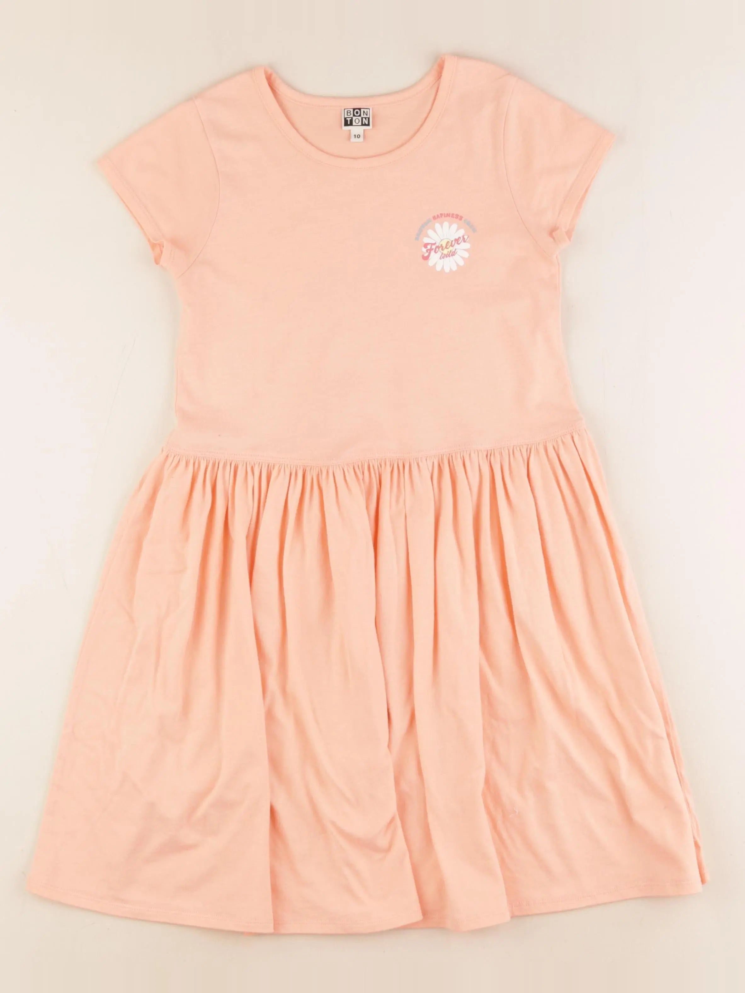 Bonton - robe orange - 10 ans