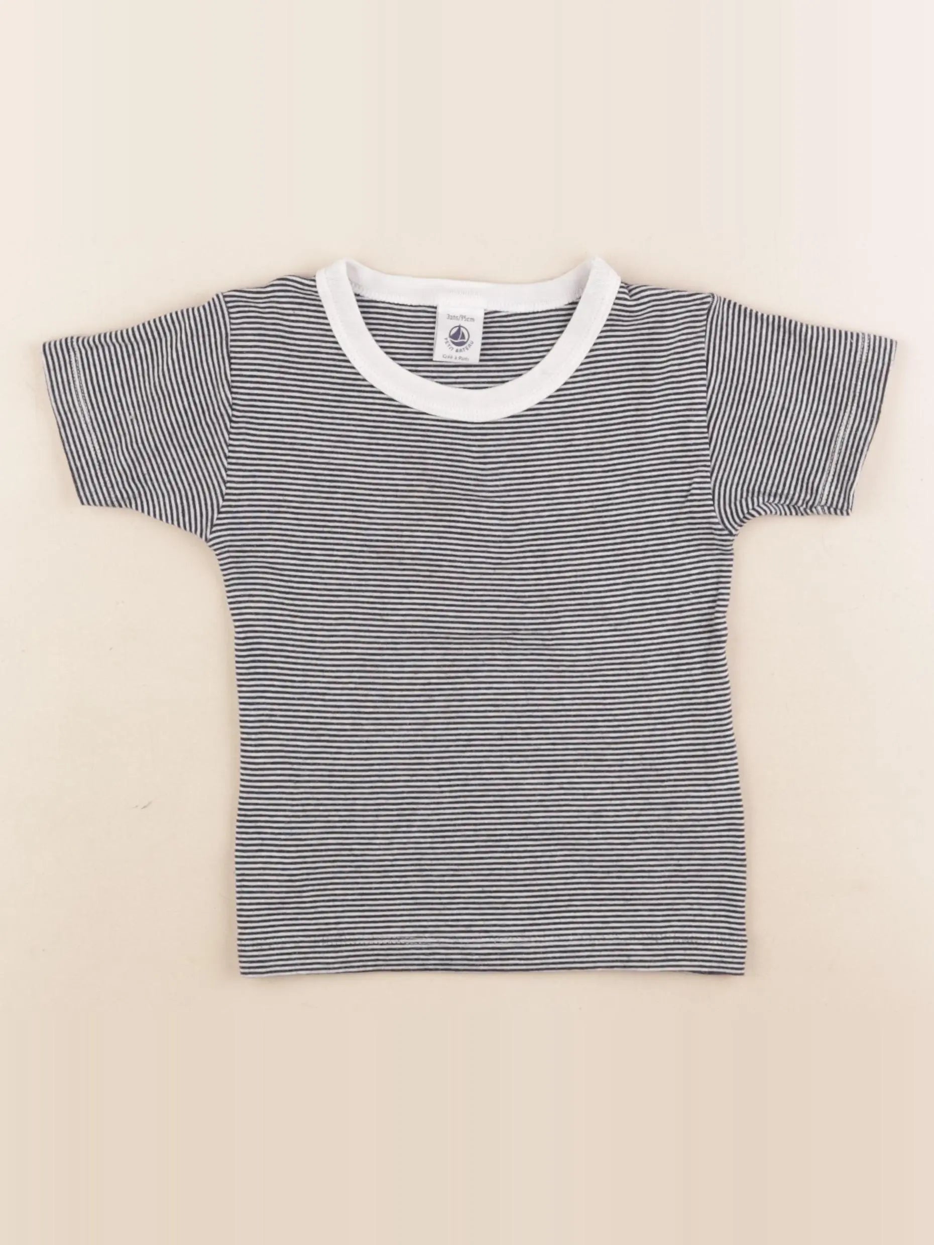 Petit Bateau - maillot de corps blanc, bleu - 3 ans