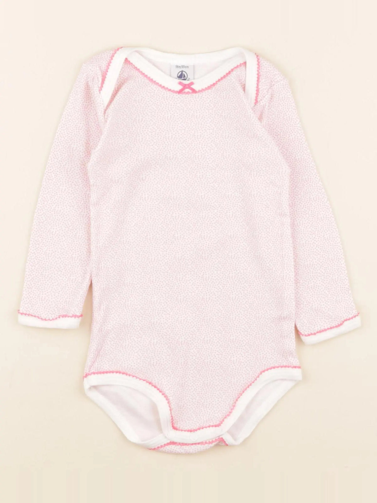 Petit Bateau - body rose, blanc - 18 mois