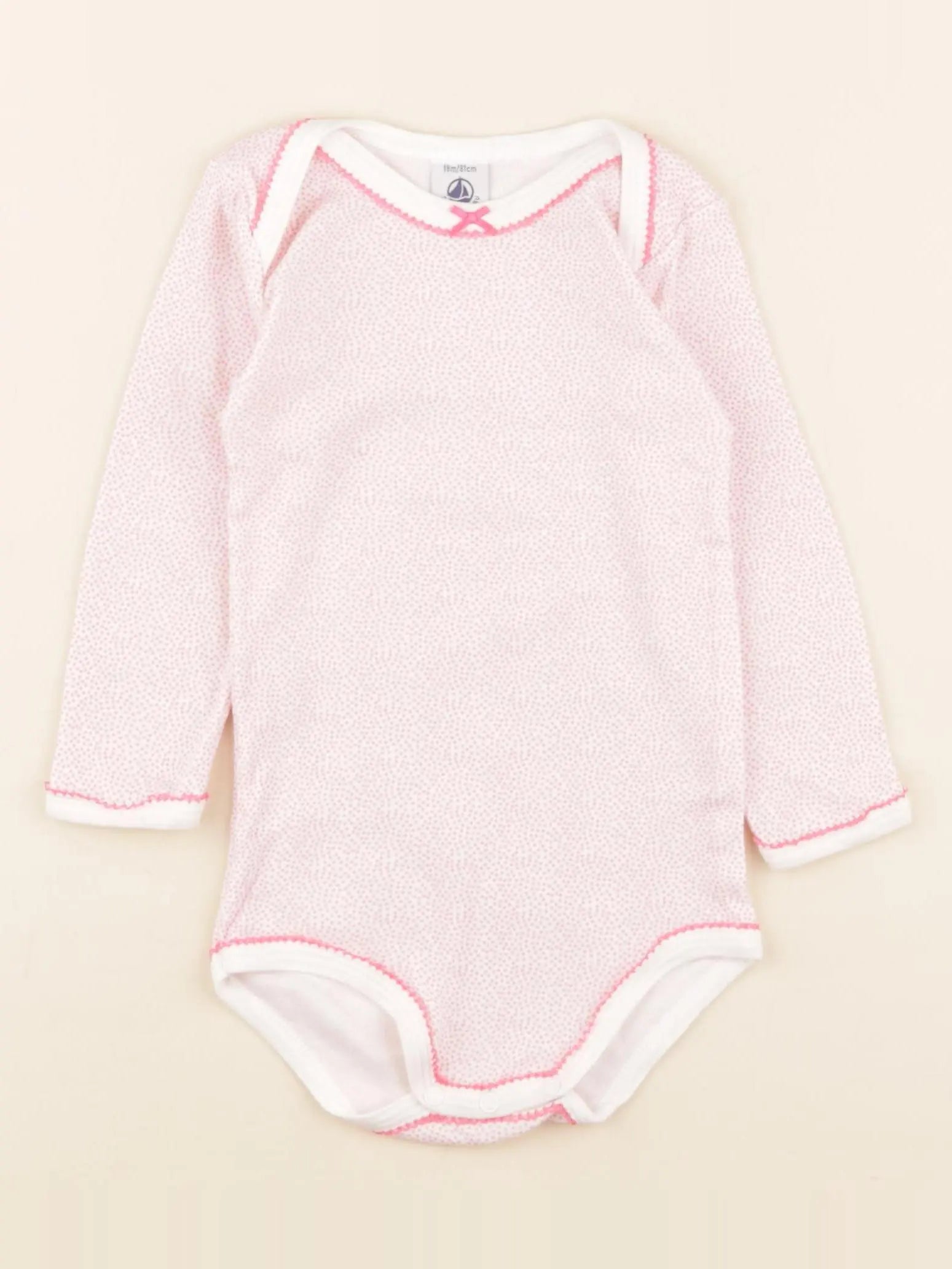 Petit Bateau - body rose, blanc - 18 mois