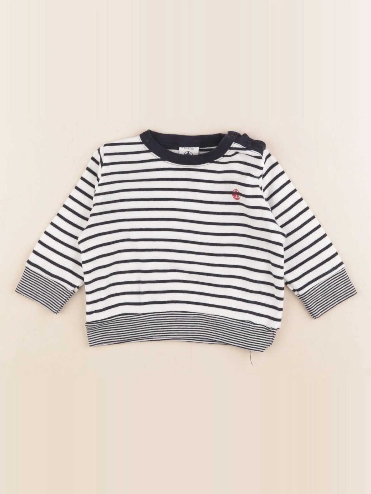 Petit Bateau - sweat bleu - 6 mois