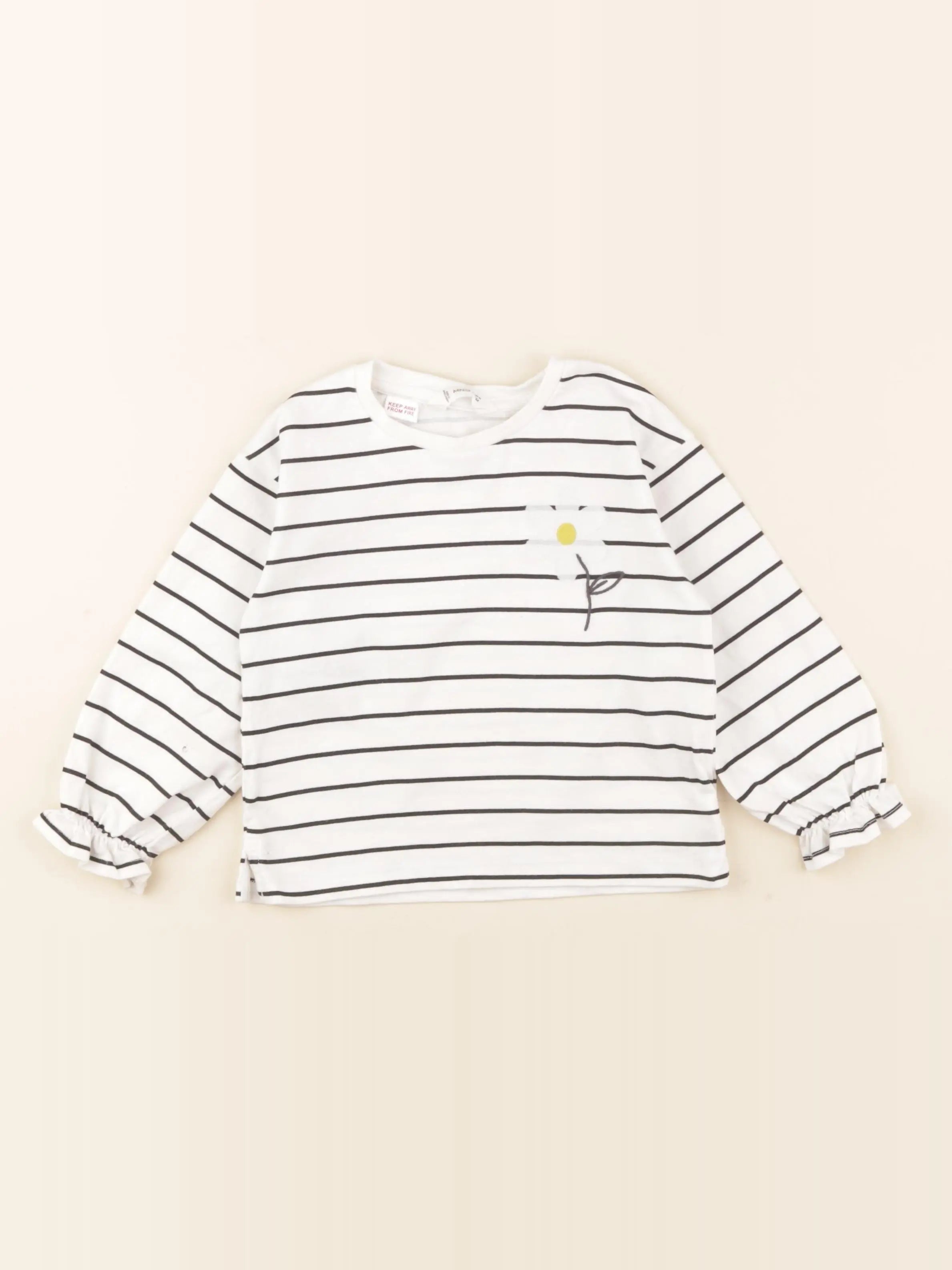 Mango - tee-shirt blanc, noir - 18/24 mois