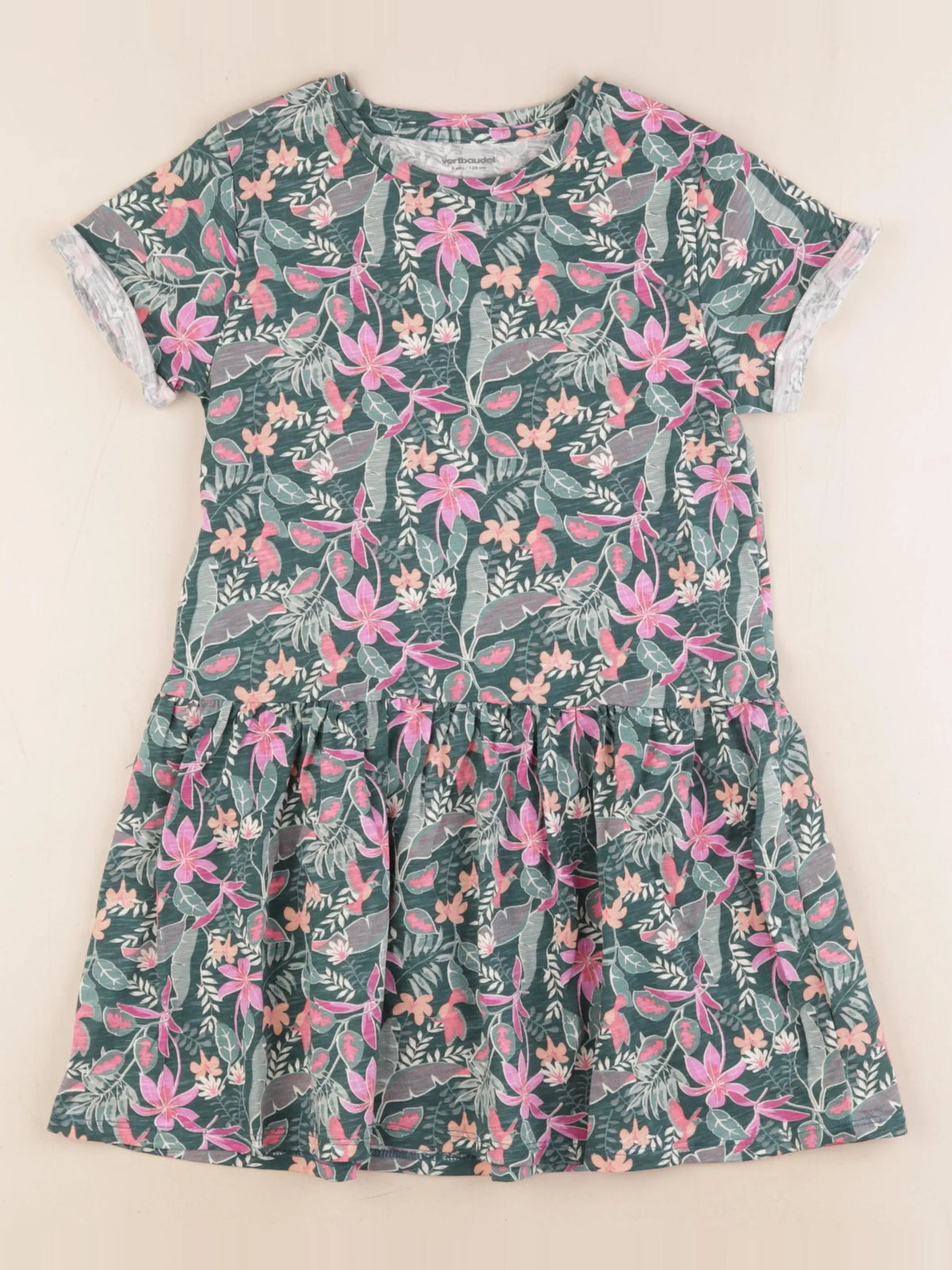 Vertbaudet - robe vert - 8 ans