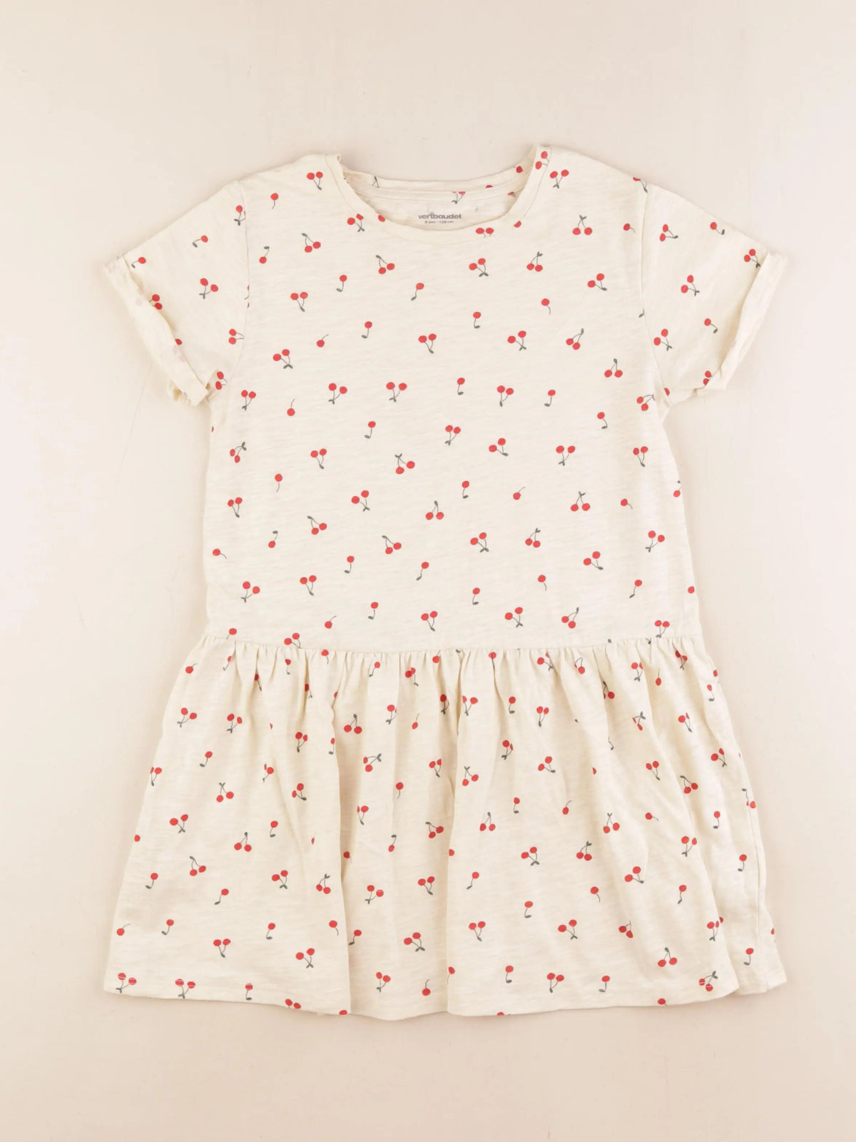 Vertbaudet - robe beige - 8 ans