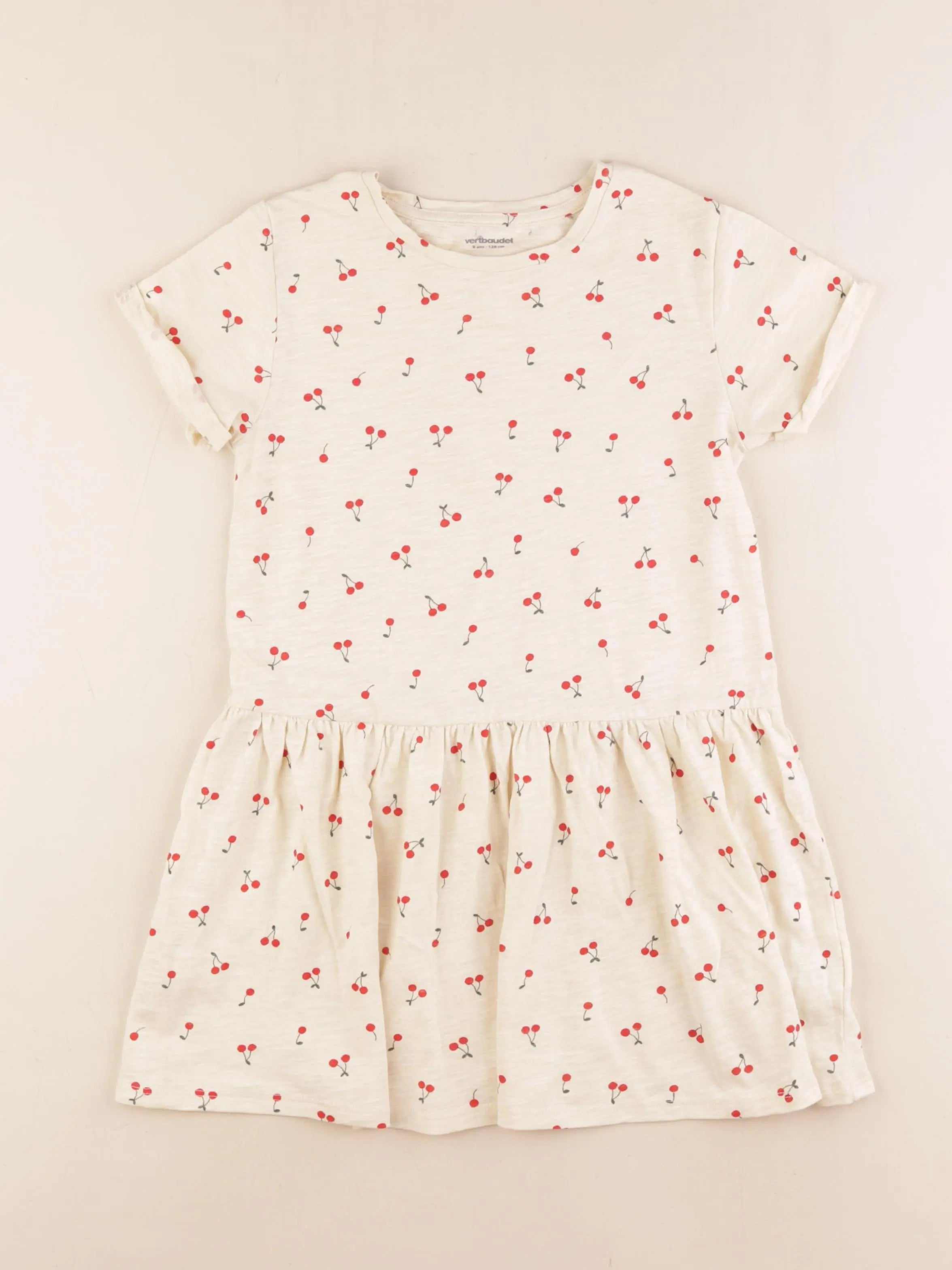 Vertbaudet - robe beige - 8 ans