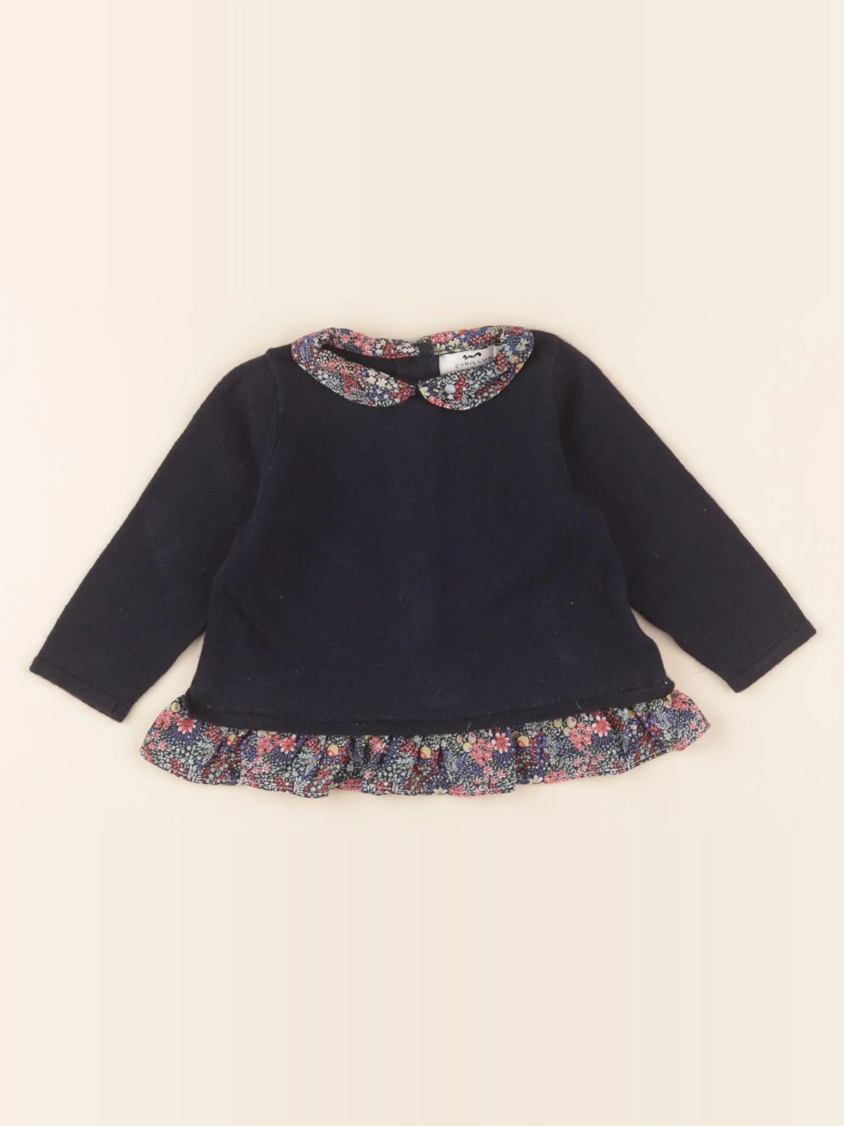 Cyrillus - pull bleu - 9 mois