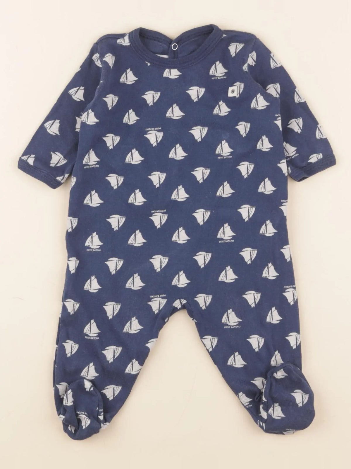 Petit Bateau - pyjama coton bleu - 3 mois