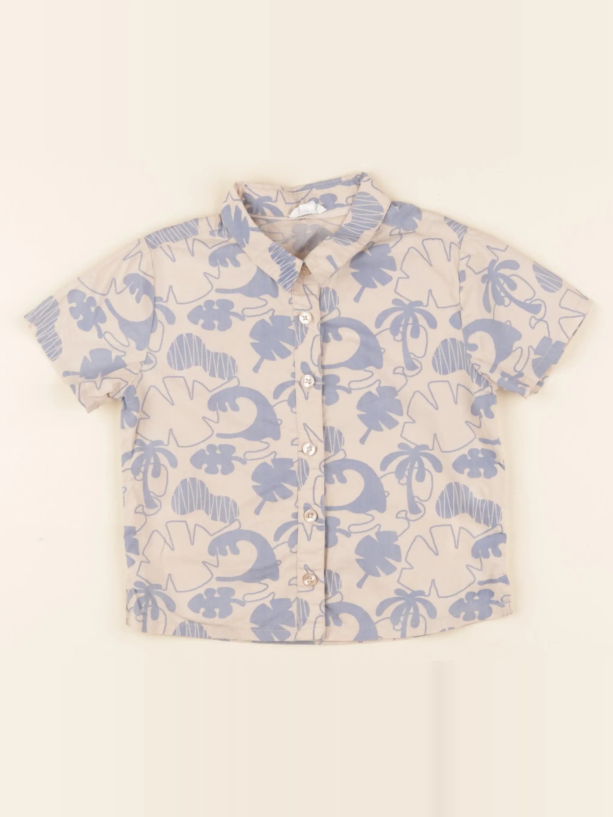 Vertbaudet - chemise bleu, beige - 36 mois