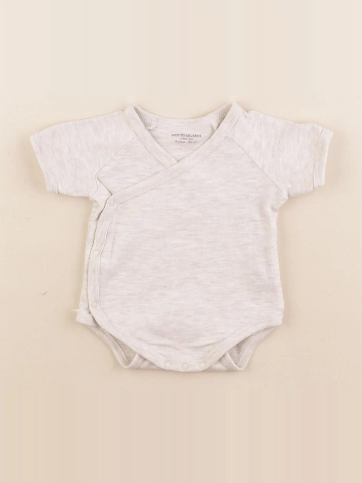 Vertbaudet - body beige, gris - 3 mois