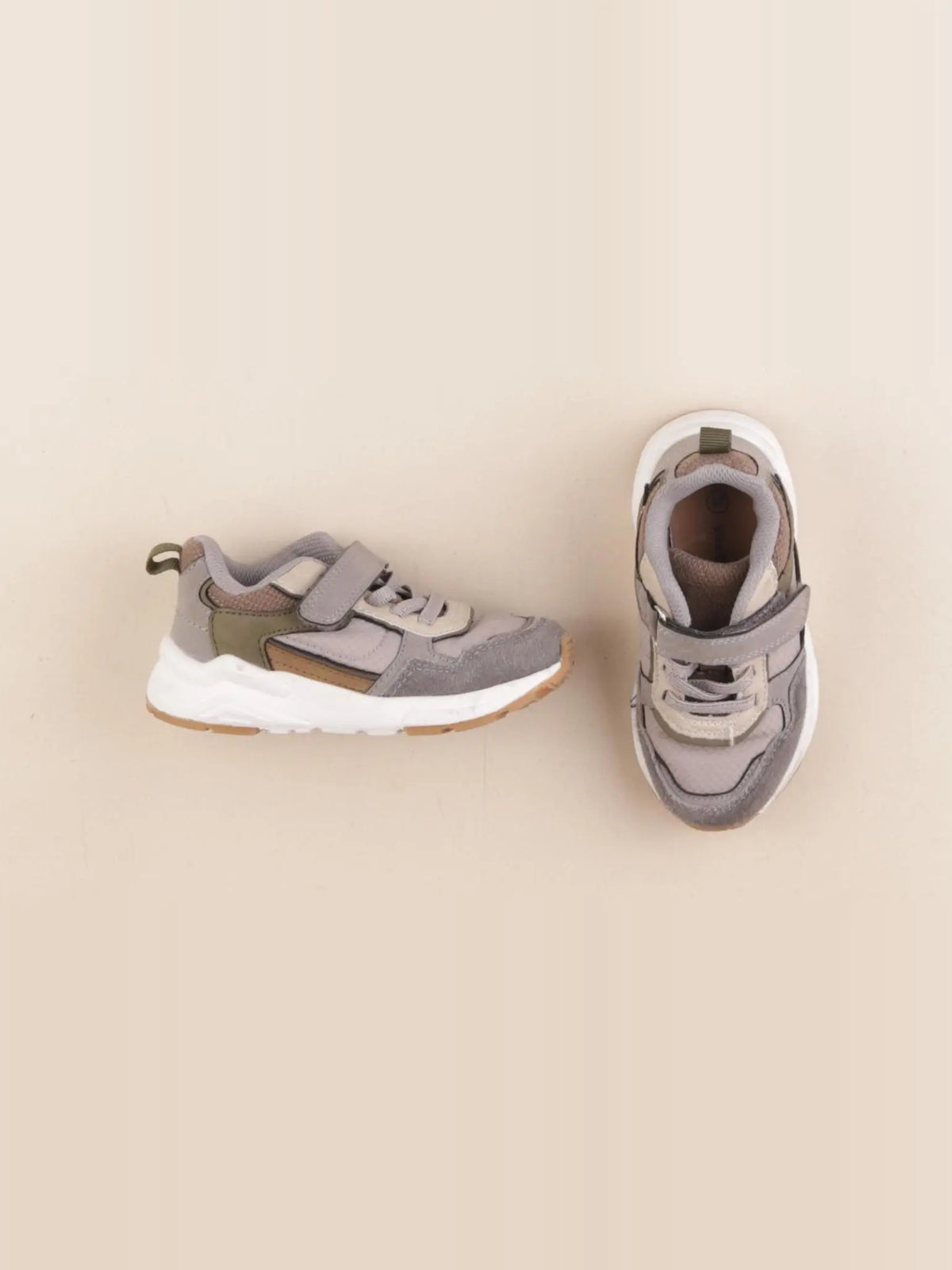Vertbaudet - tennis à scratch/ lacets gris - pointure 25