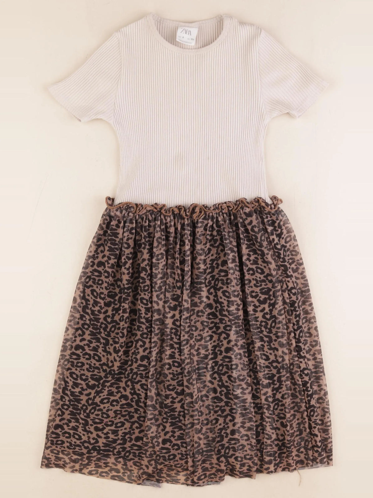 Zara - robe beige, marron - 9 ans