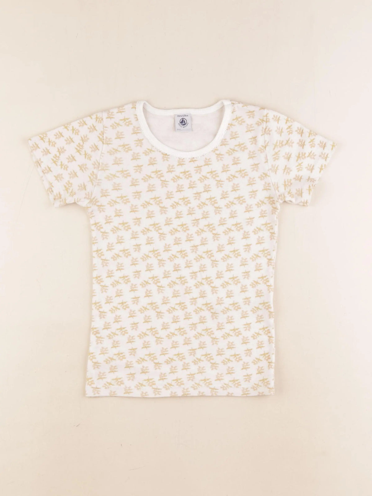 Petit Bateau - maillot de corps blanc, jaune - 8 ans