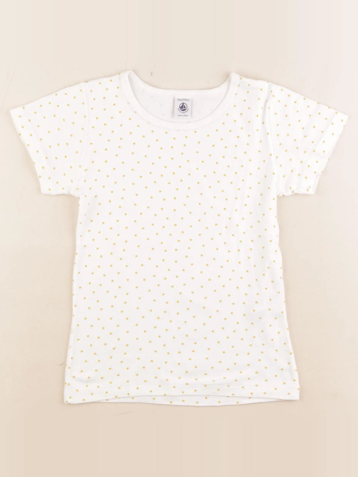 Petit Bateau - maillot de corps blanc, jaune - 8 ans