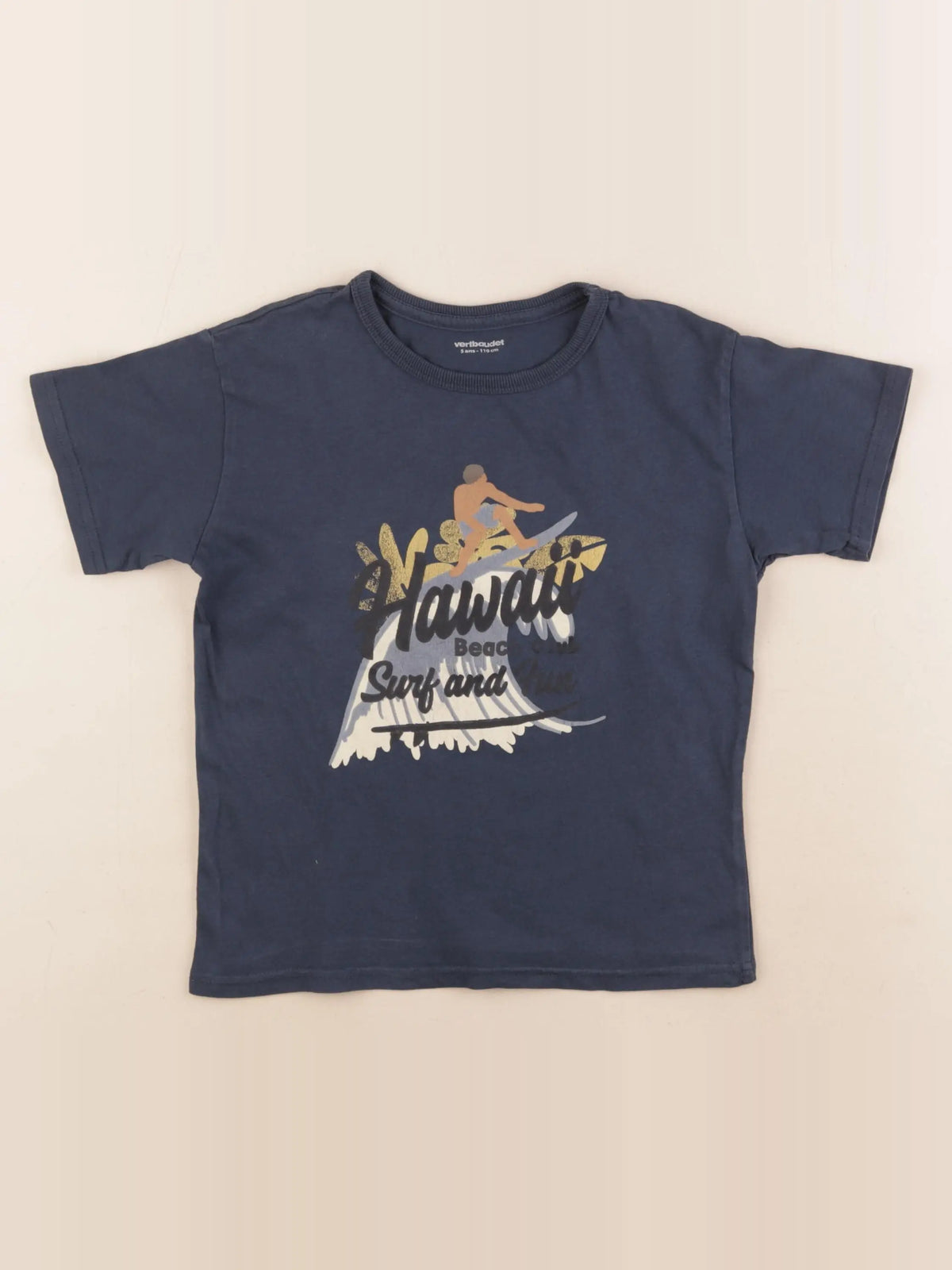 Vertbaudet - tee-shirt bleu - 5 ans