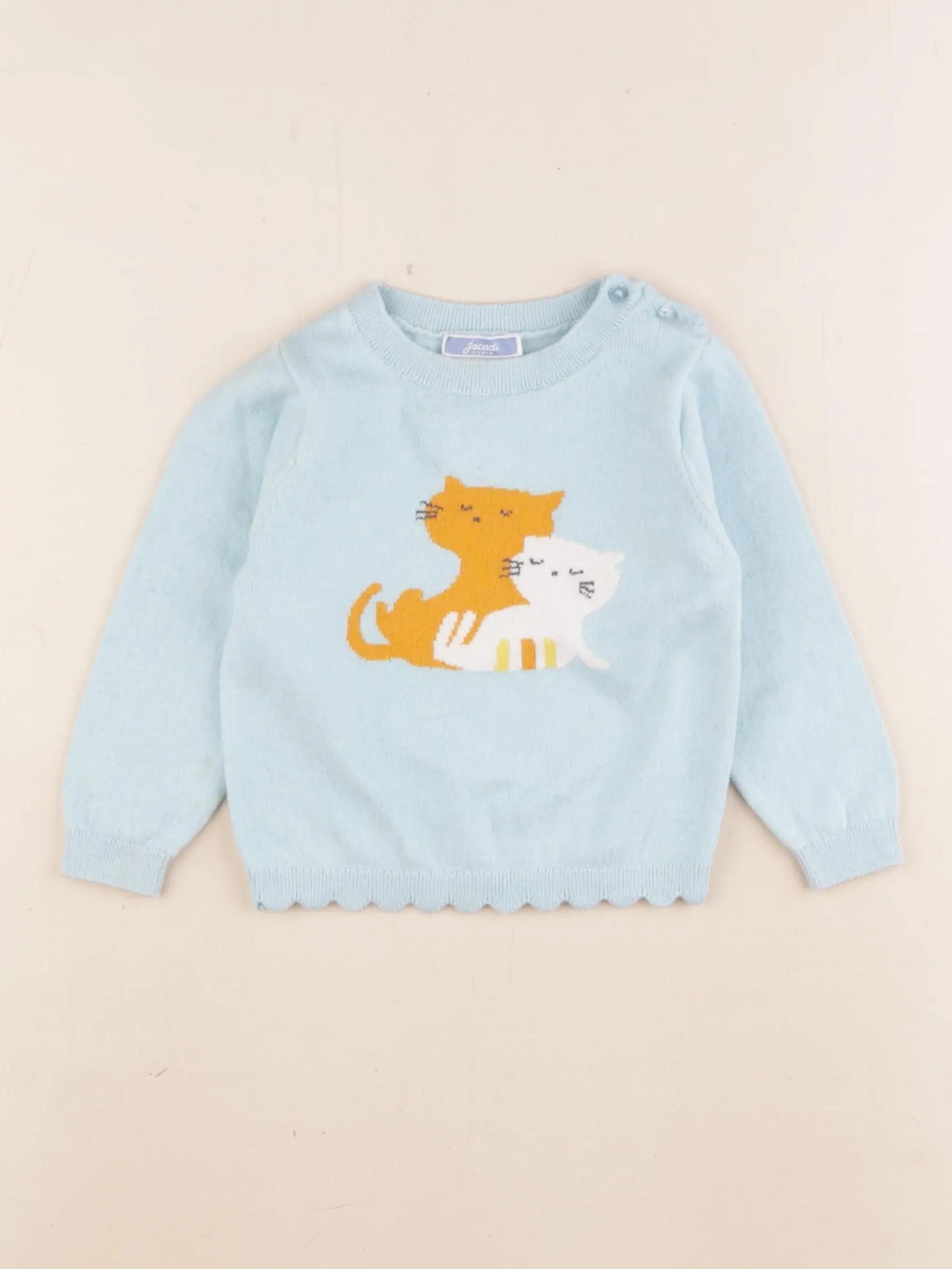 Jacadi - pull bleu - 18 mois