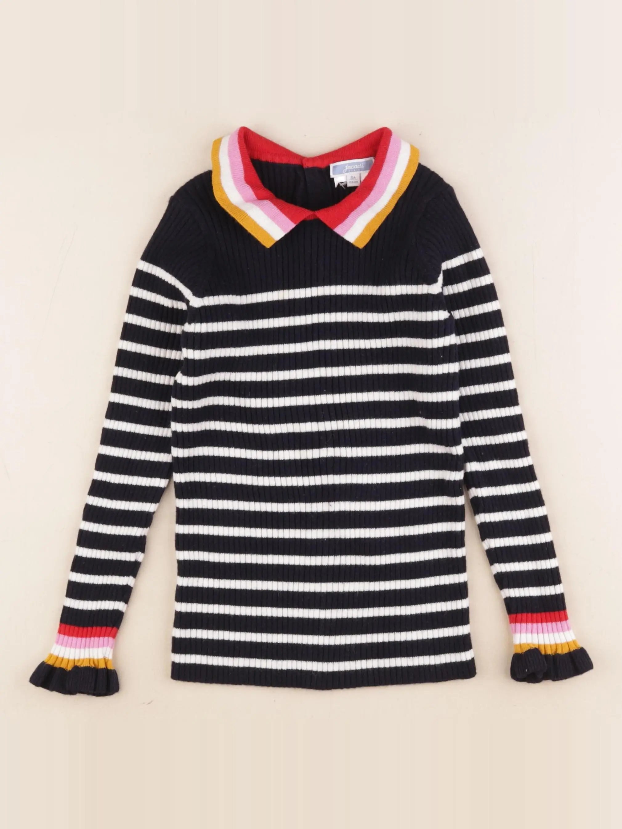 Jacadi - pull bleu, blanc - 8 ans