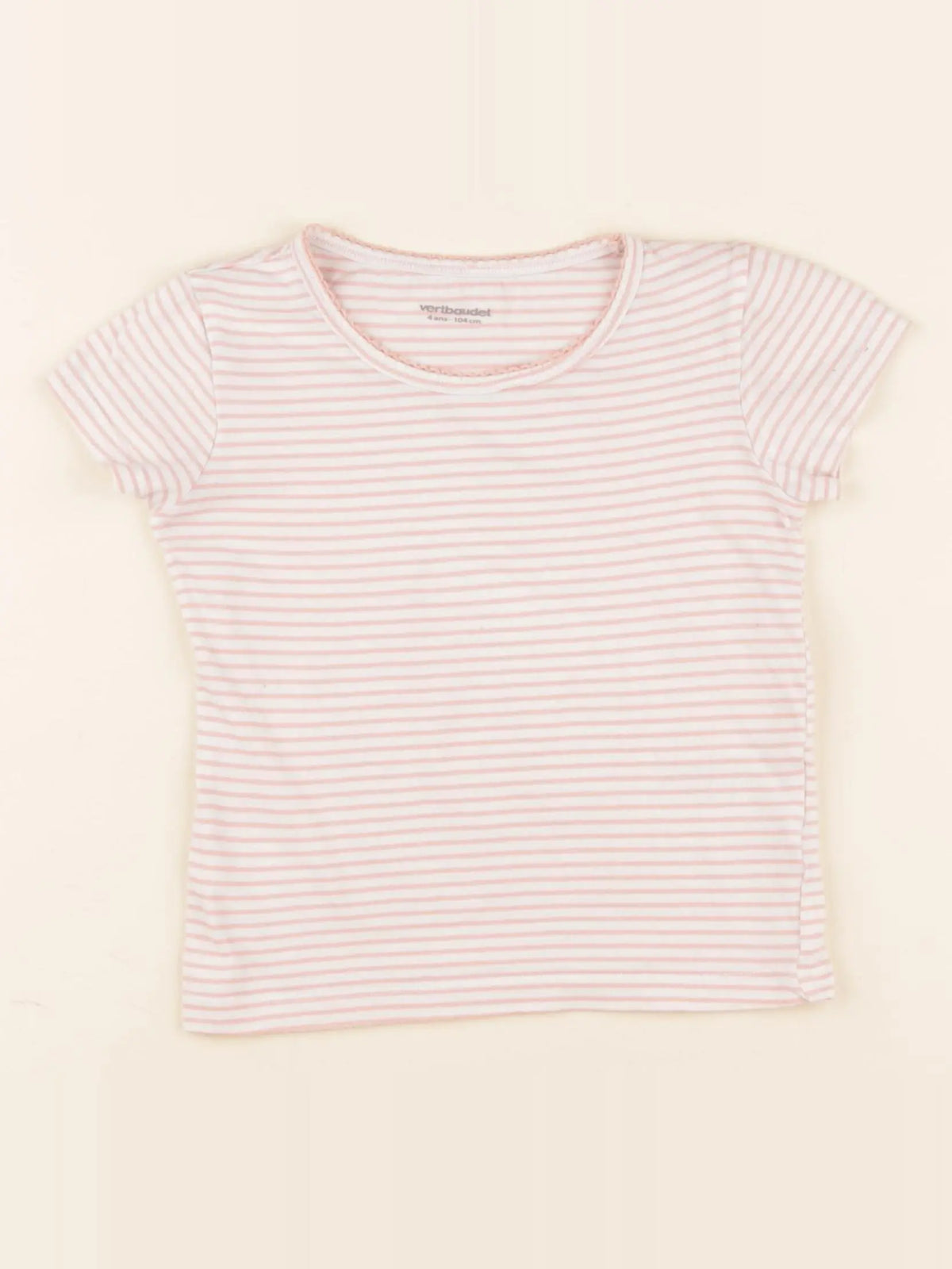 Vertbaudet - maillot de corps rose, blanc - 4 ans