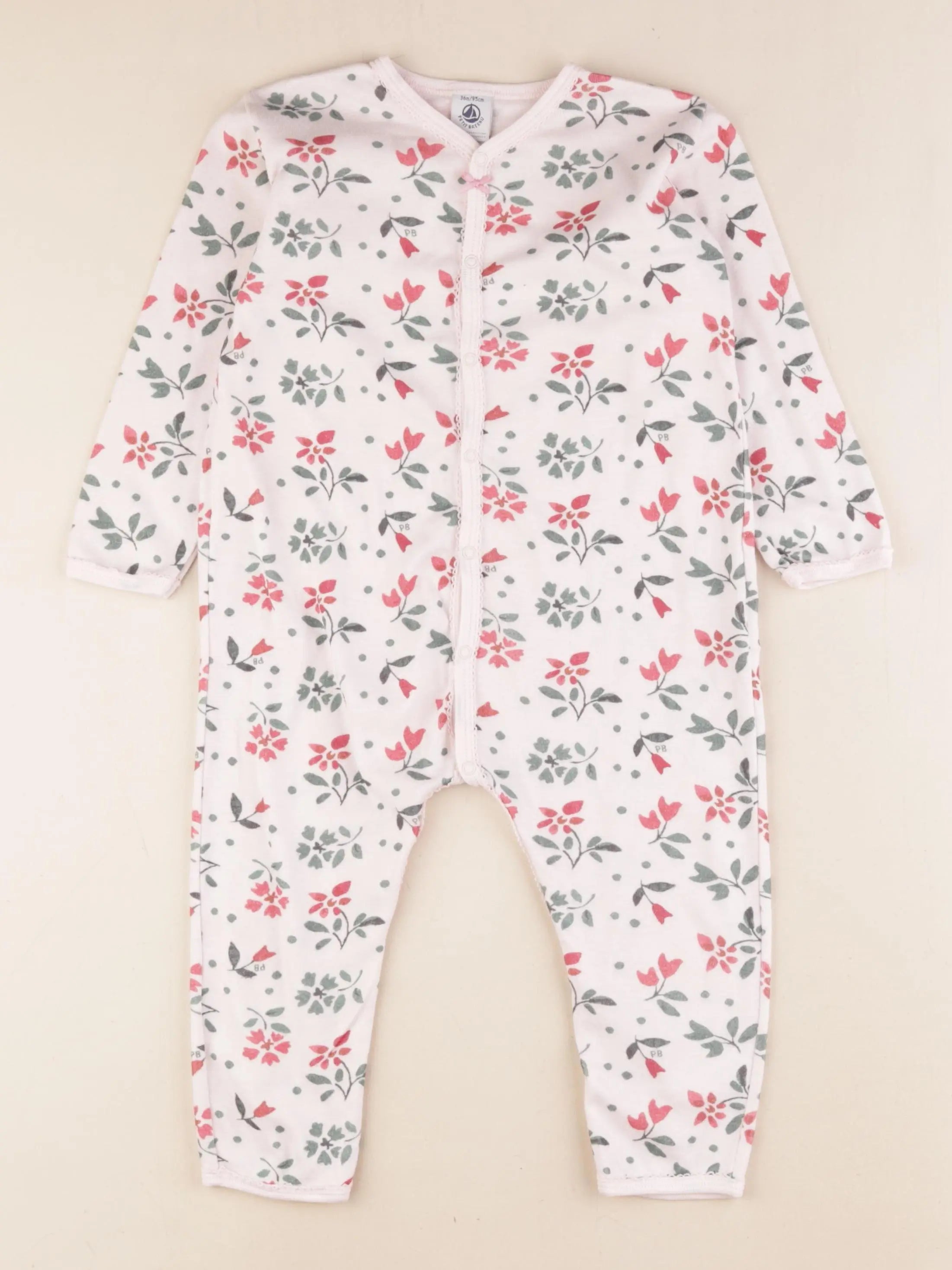 Petit Bateau - pyjama coton rose - 36 mois