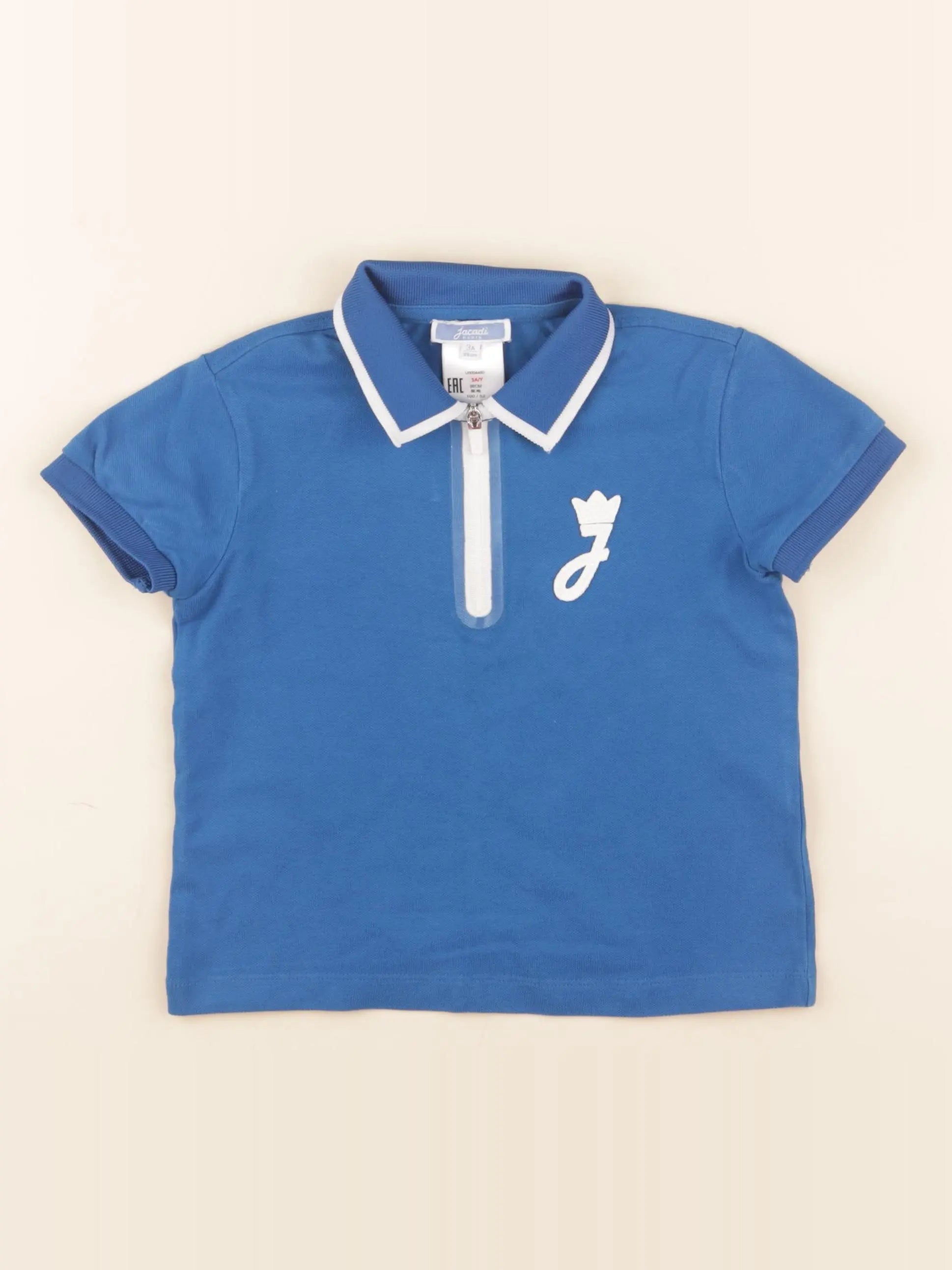 Jacadi - polo imprimé au dos bleu - 3 ans