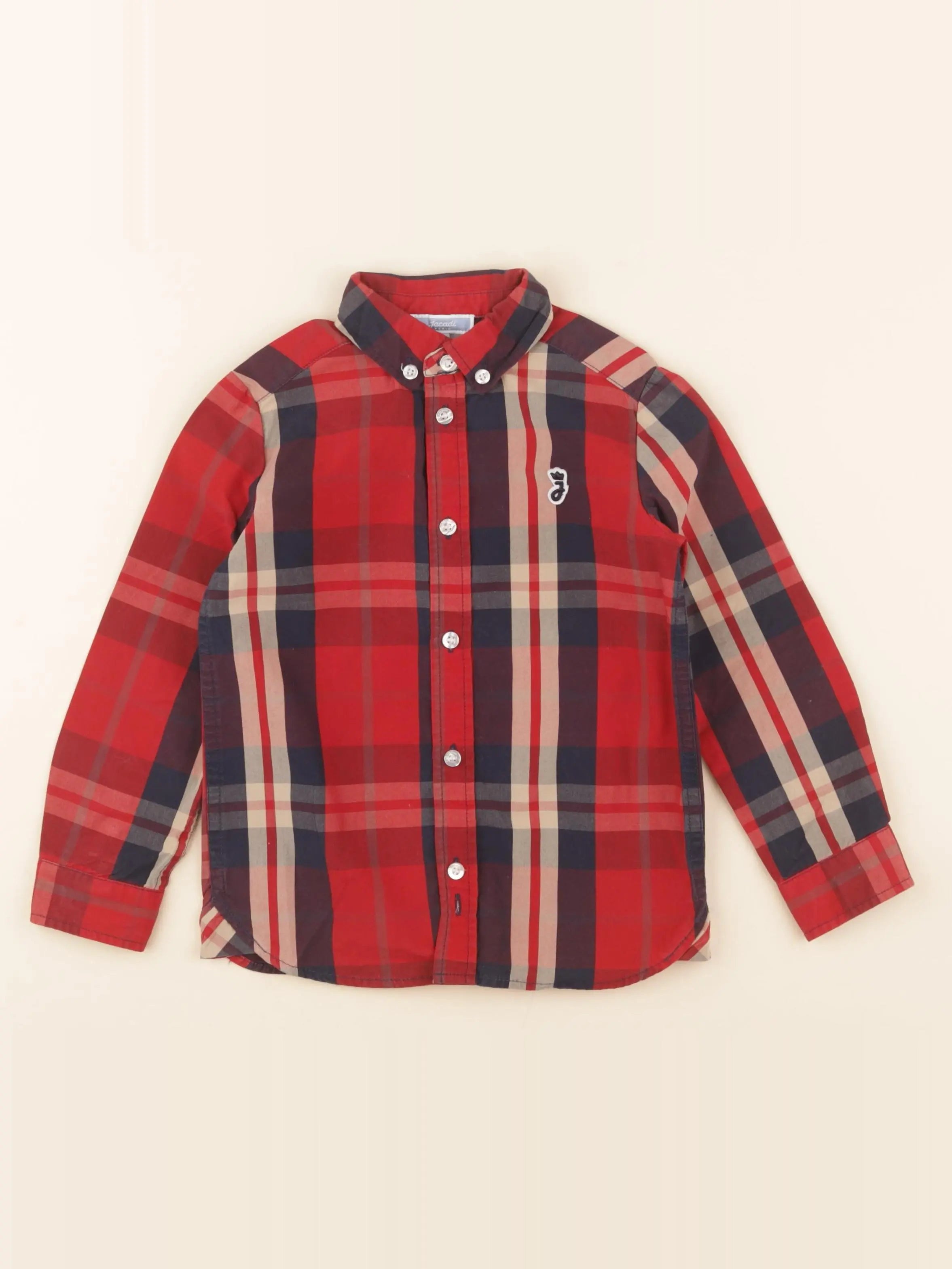 Jacadi - chemise bleu, rouge - 4 ans