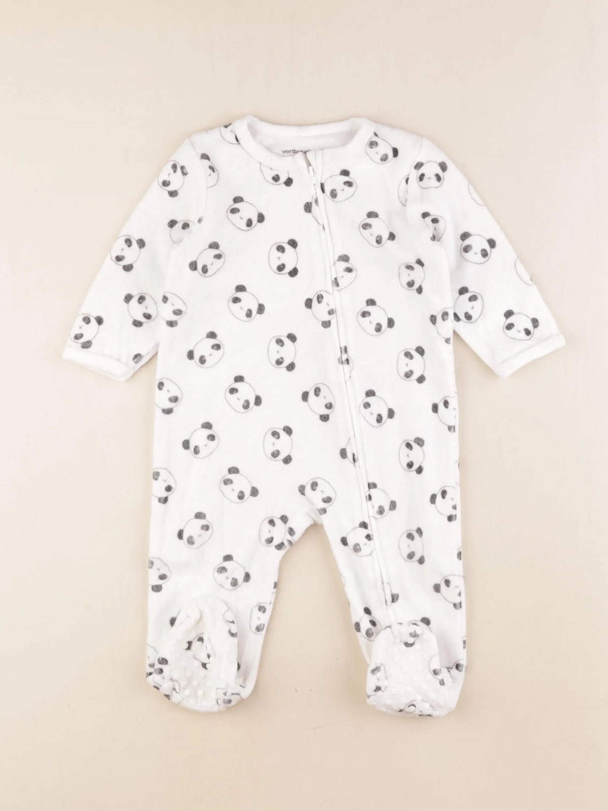 Vertbaudet - pyjama velours blanc - 12 mois