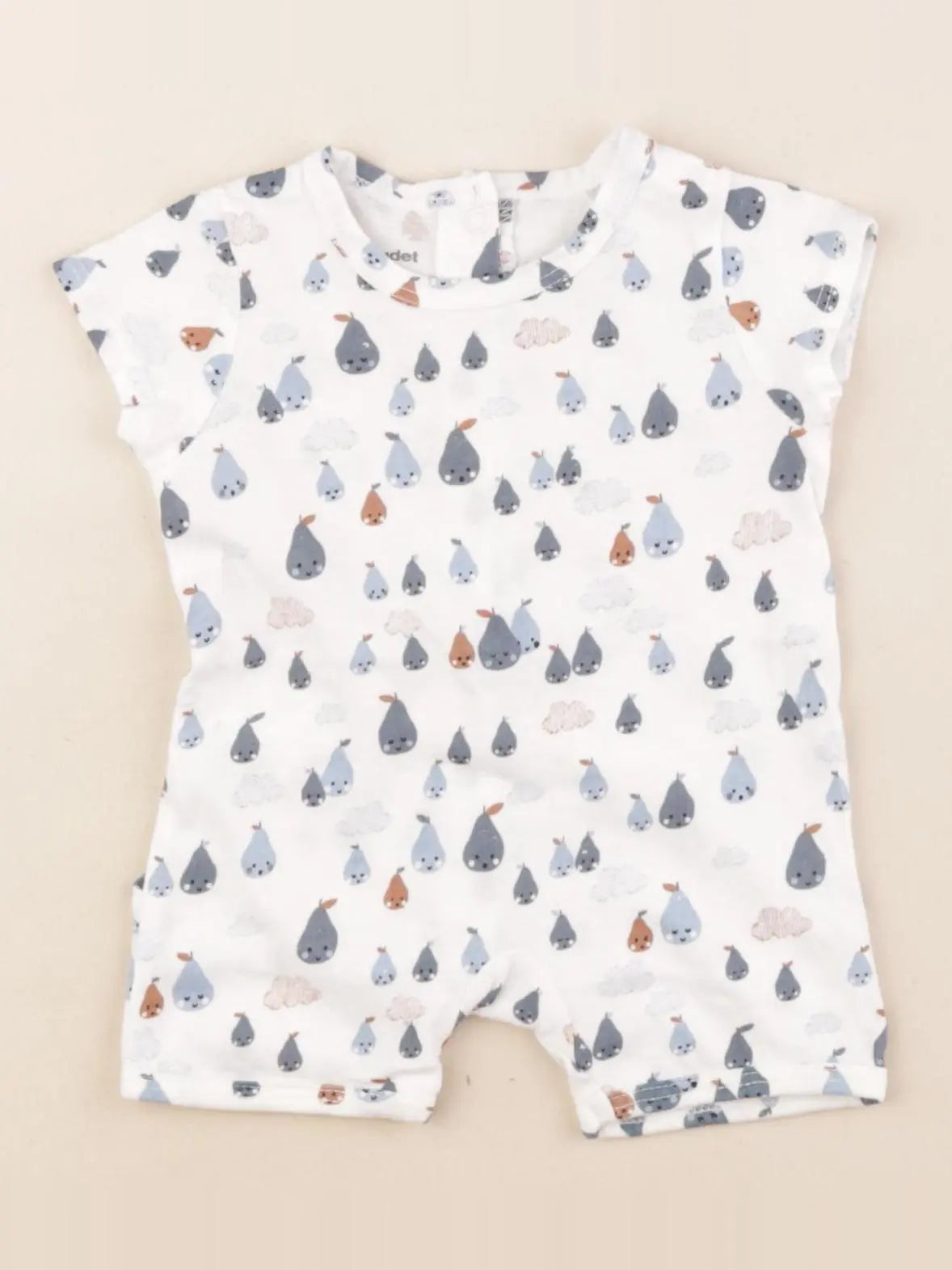 Vertbaudet - pyjama coton blanc - 1 mois