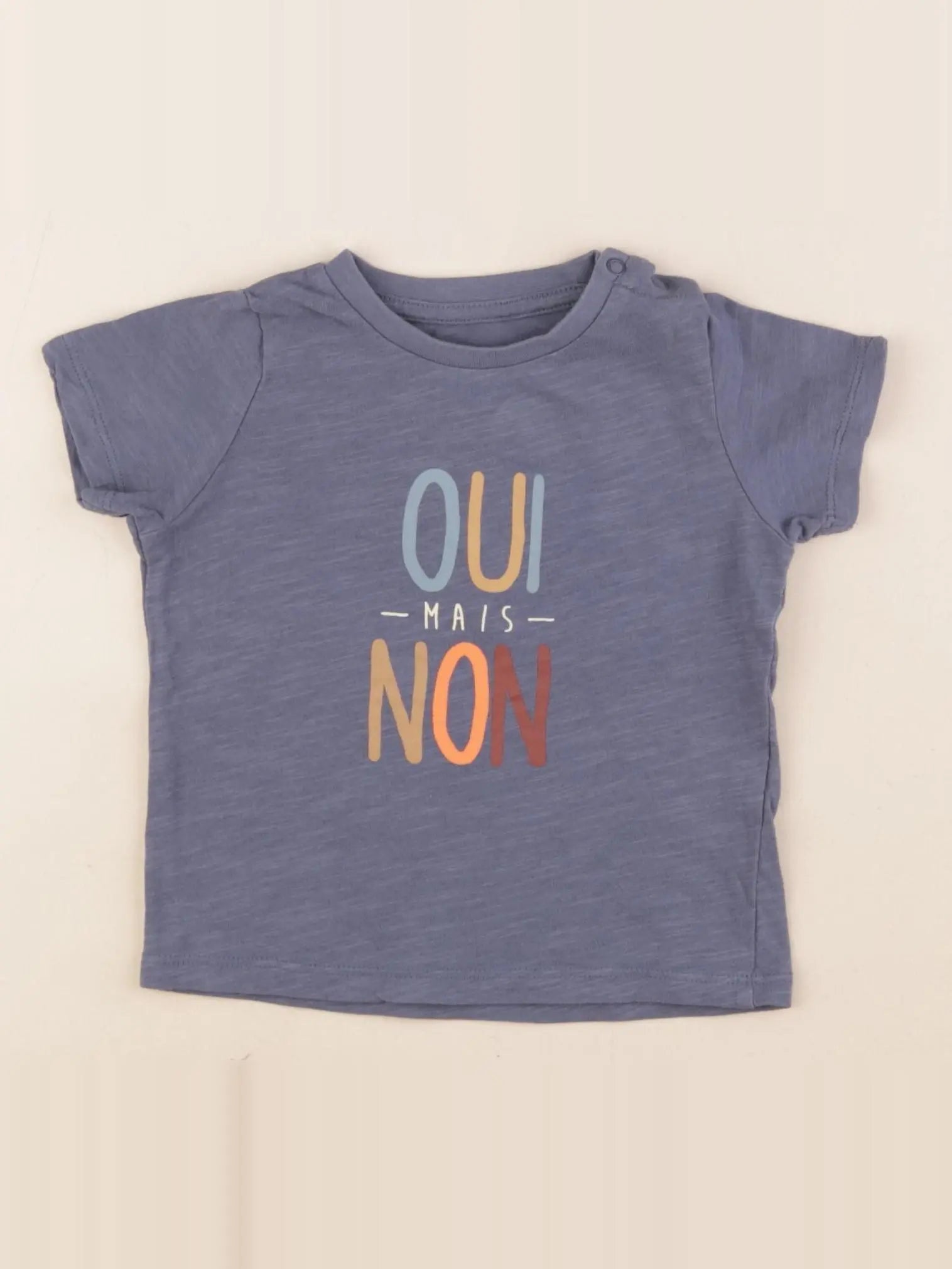 Vertbaudet - tee-shirt bleu - 12 mois