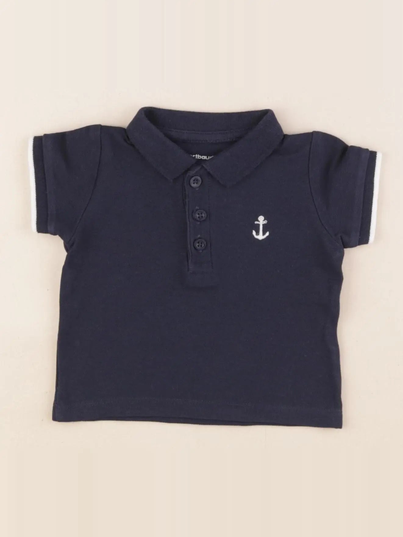 Vertbaudet - polo bleu - 3 mois