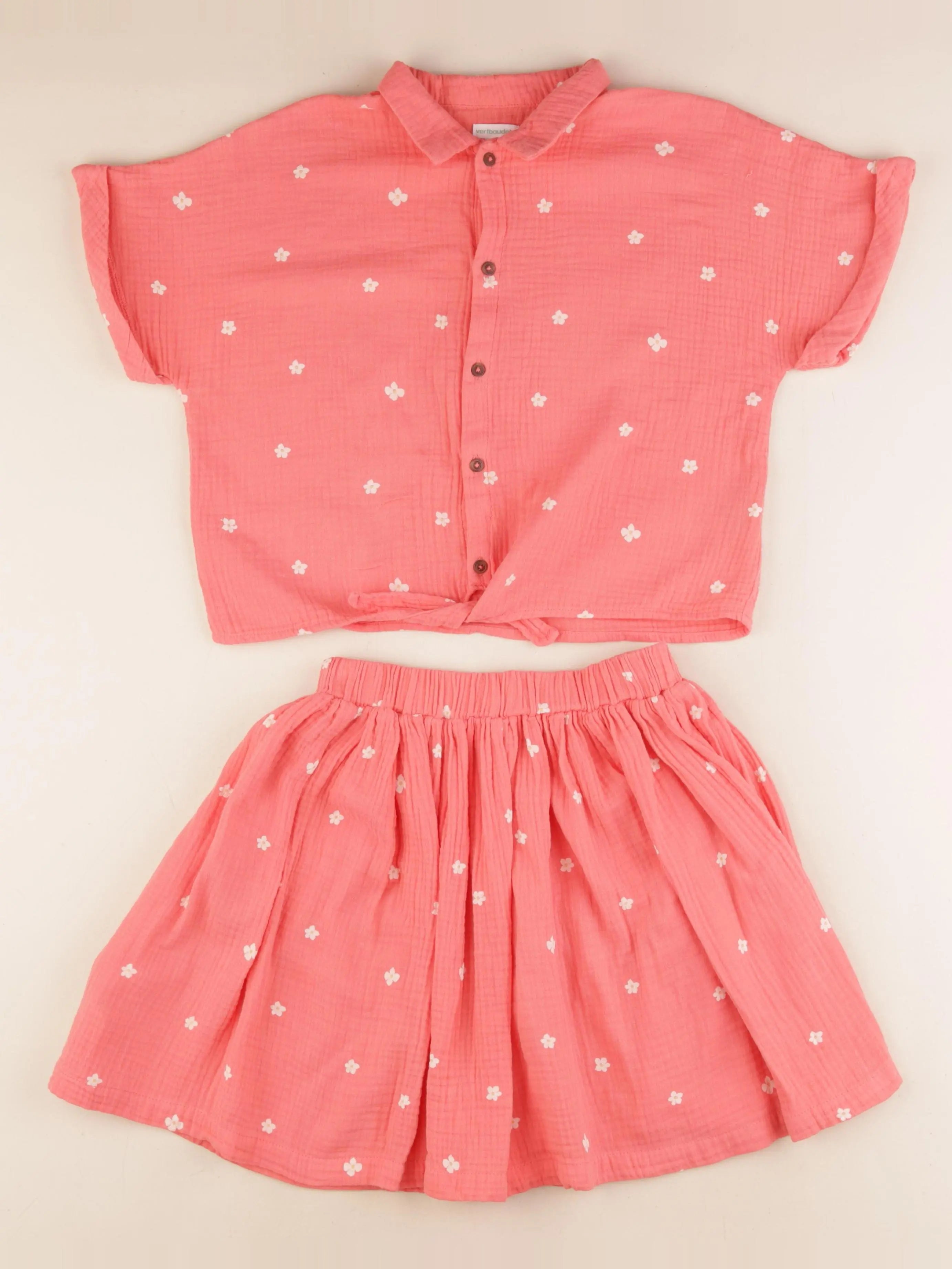 Vertbaudet - ensemble rose - 10 ans