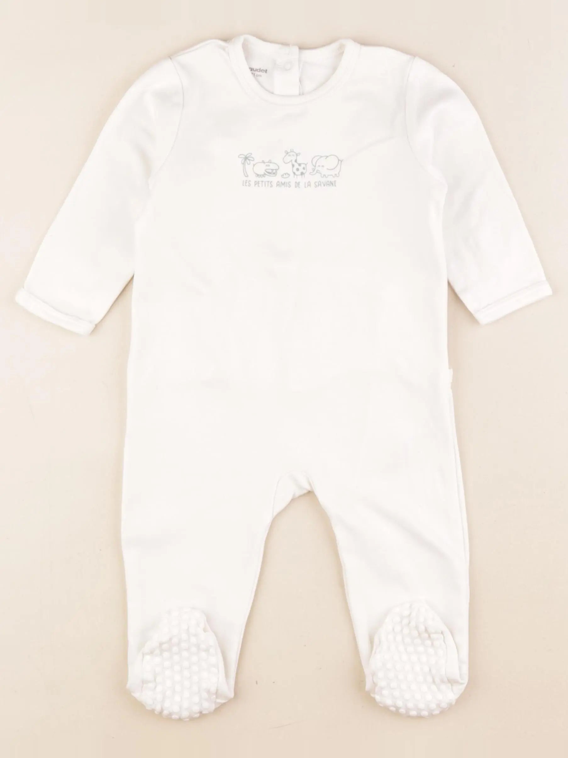 Vertbaudet - pyjama coton blanc - 9 mois
