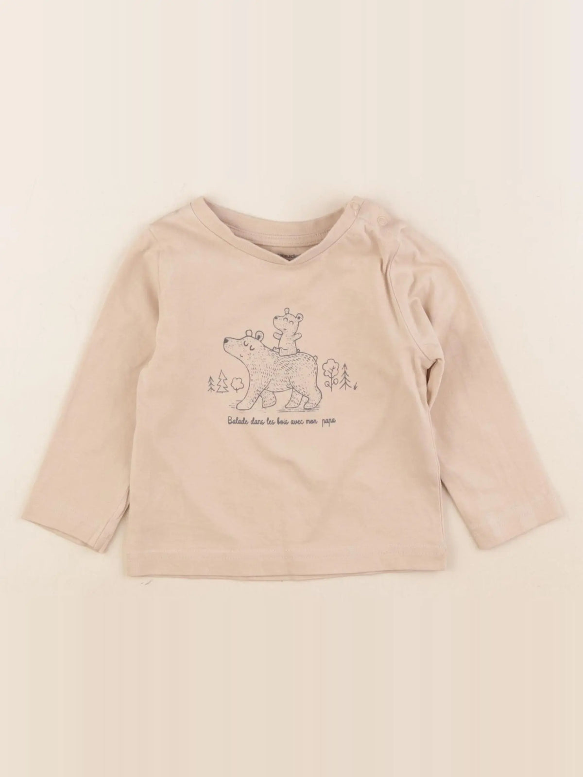 Vertbaudet - tee-shirt beige - 9 mois