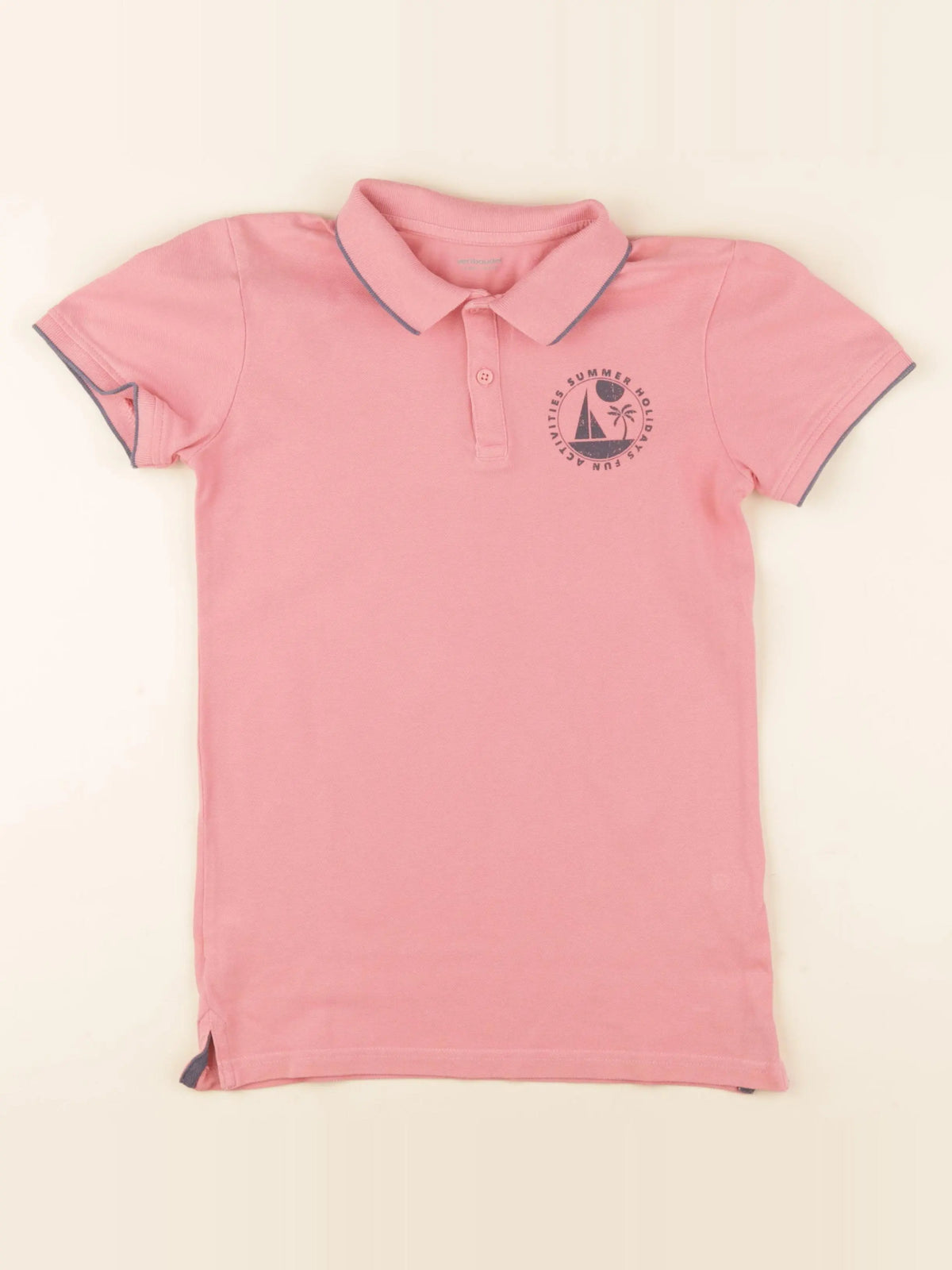 Vertbaudet - polo rose - 10 ans