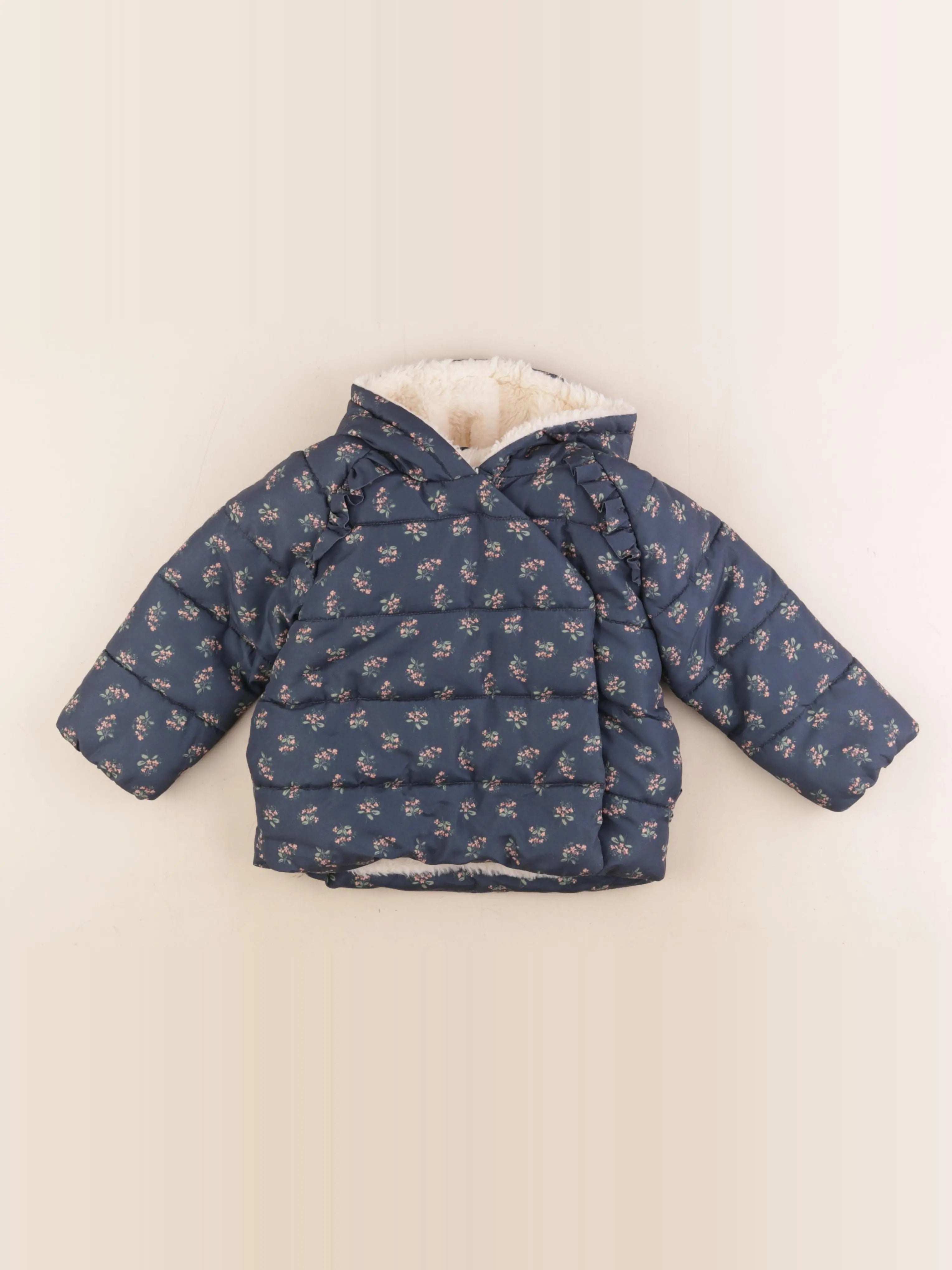 Vertbaudet - doudoune bleu, rose - 2 ans