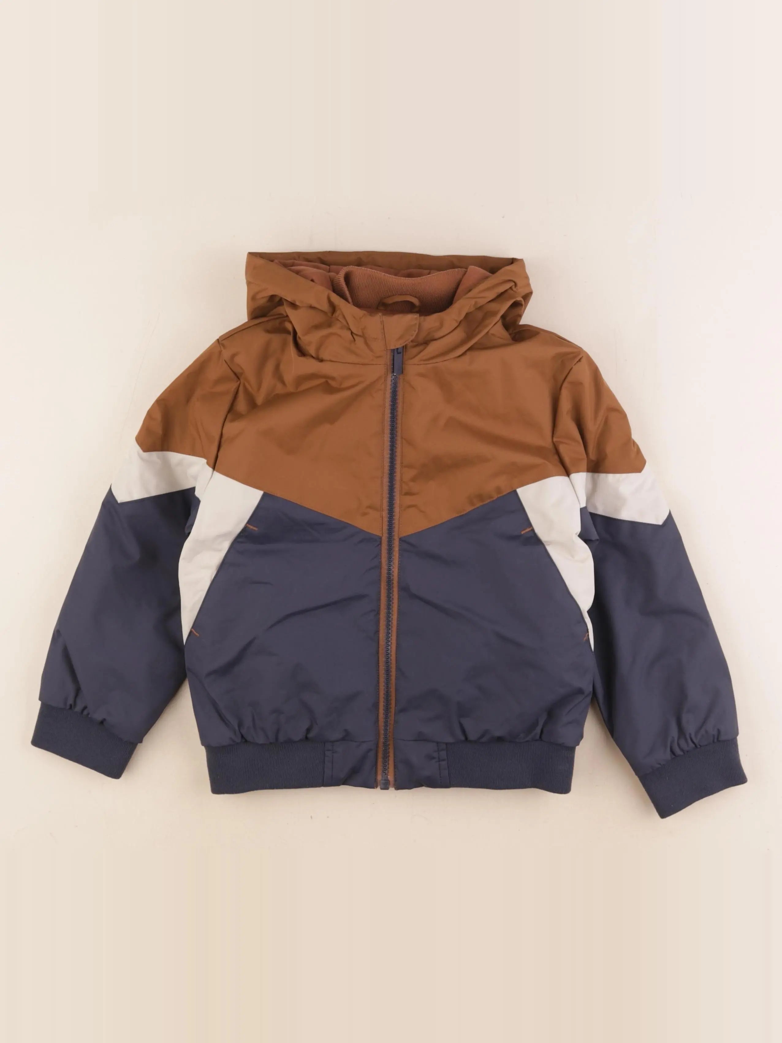 Vertbaudet - veste doublé bleu, marron - 5 ans
