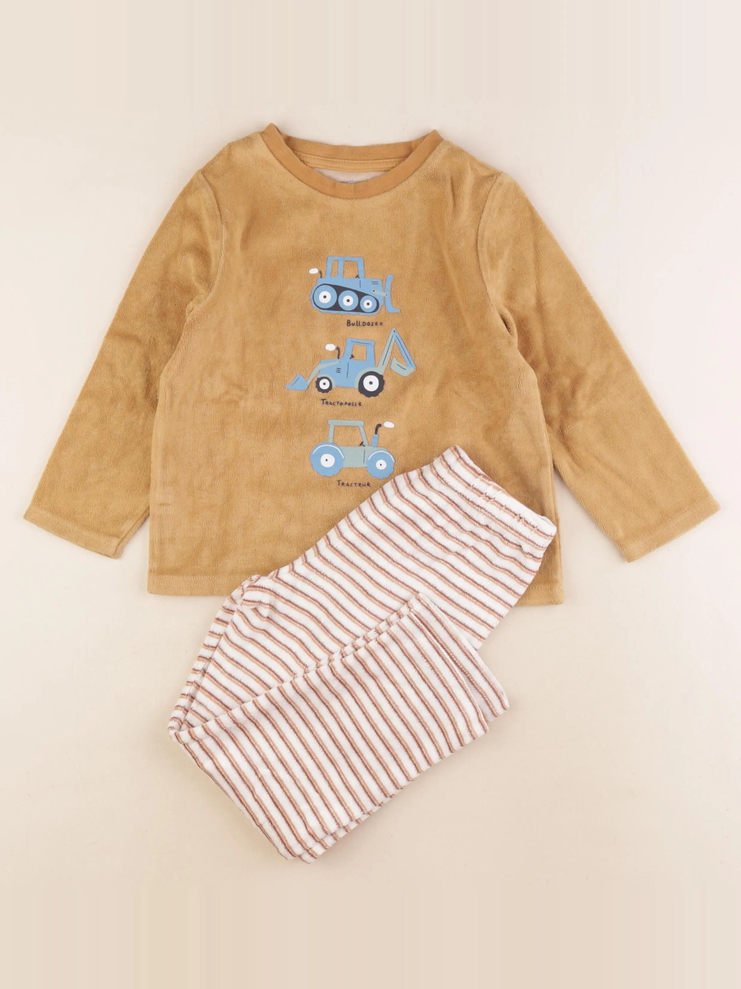 Vertbaudet - pyjama velours marron - 5 ans
