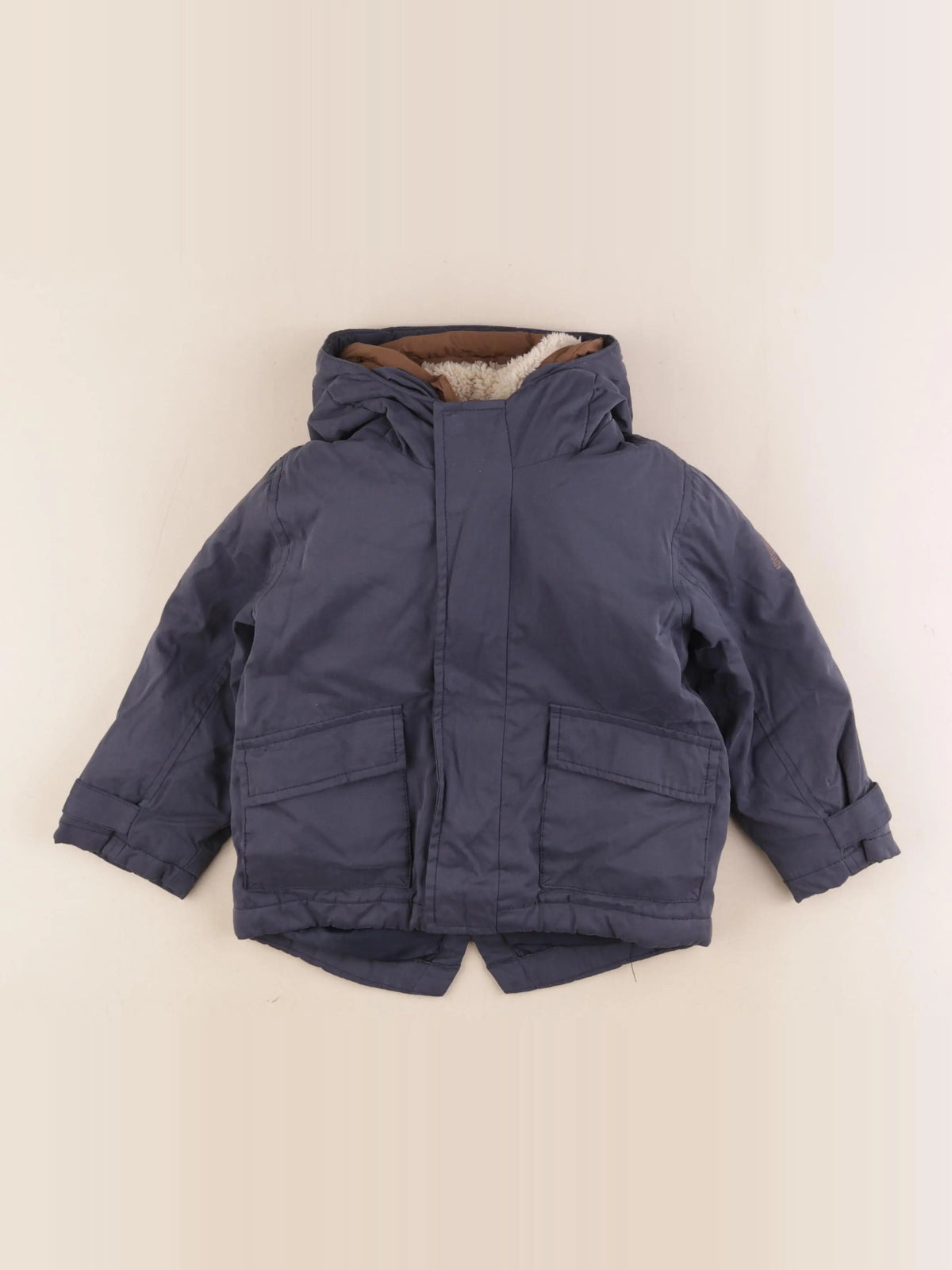 Vertbaudet - manteau doublure amovible bleu - 3 ans