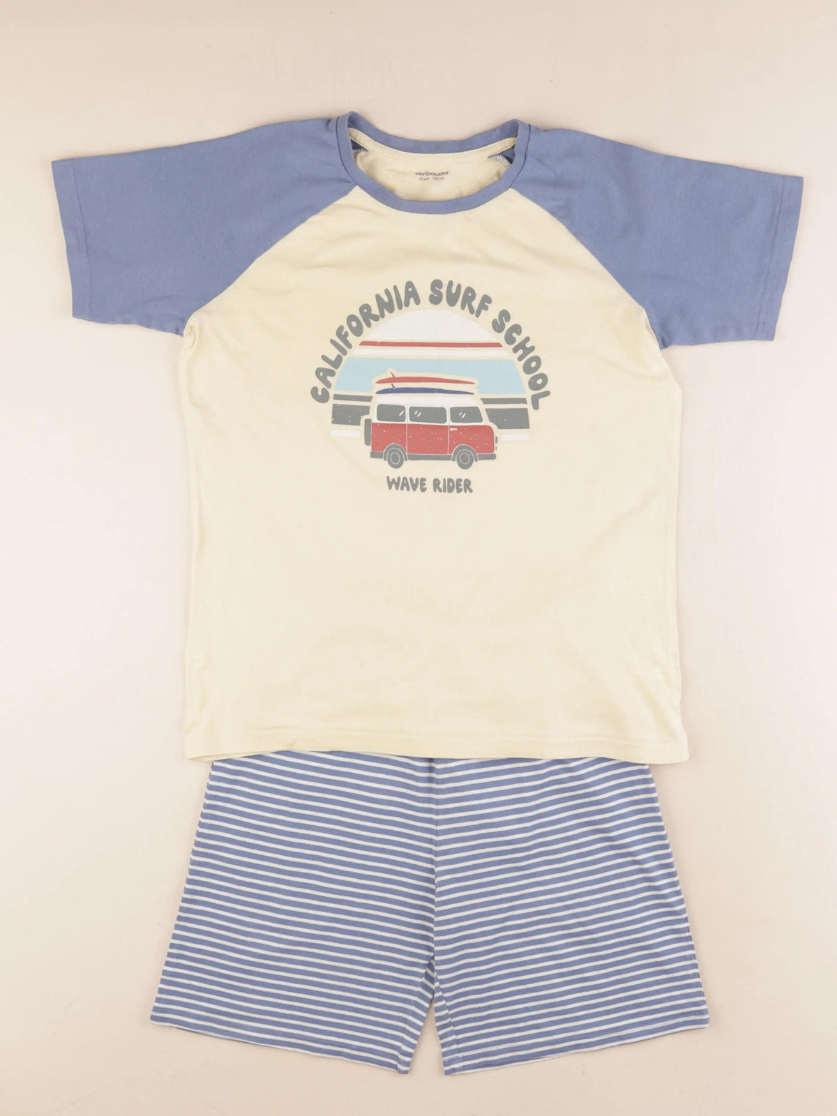 Vertbaudet - pyjama coton bleu, jaune - 12 ans