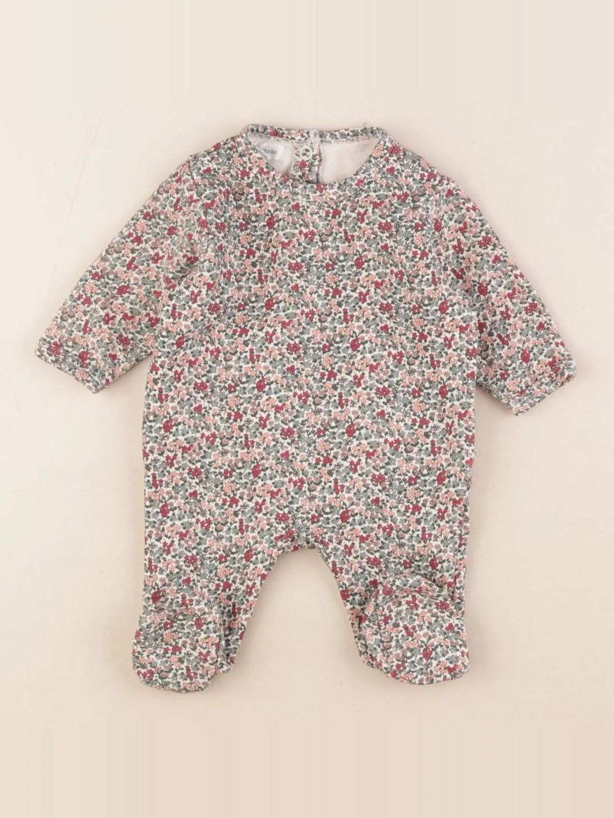 Vertbaudet - pyjama coton vert - 1 mois