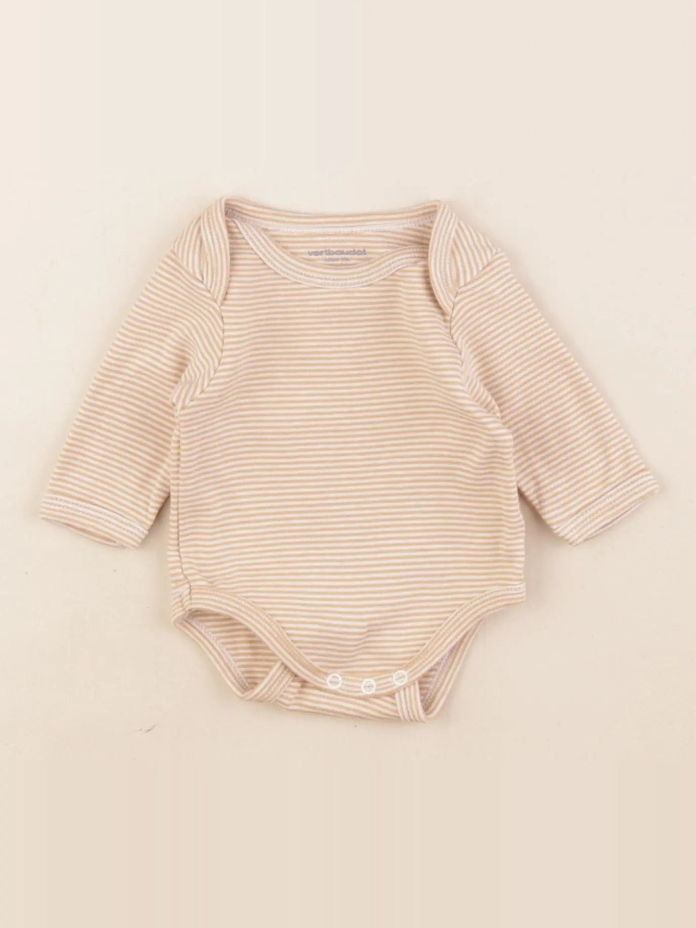 Vertbaudet - body jaune, blanc - 1 mois