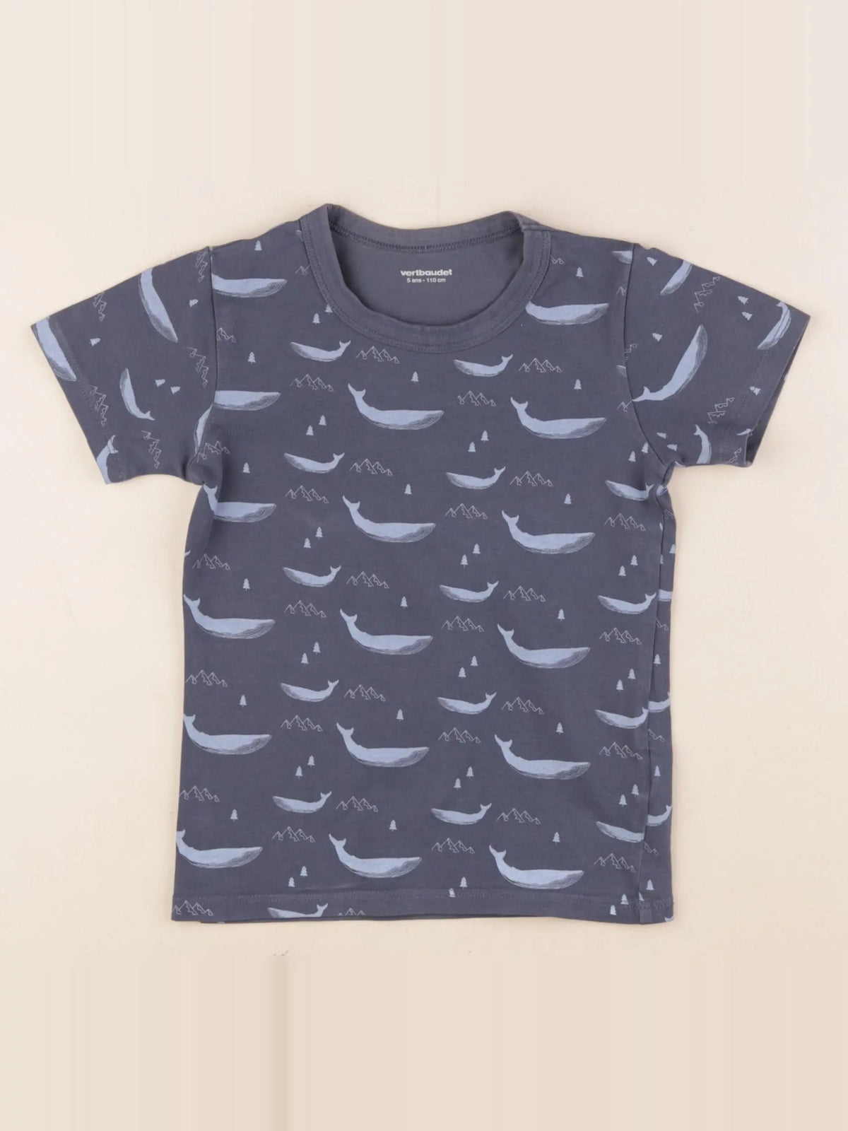 Vertbaudet - tee-shirt bleu - 5 ans