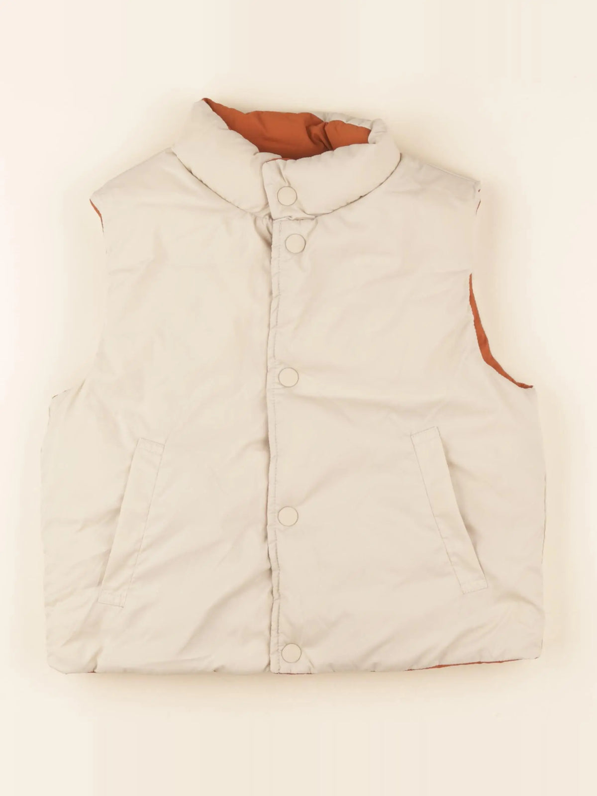 Zara - doudoune réversible beige, orange - 3/4 ans