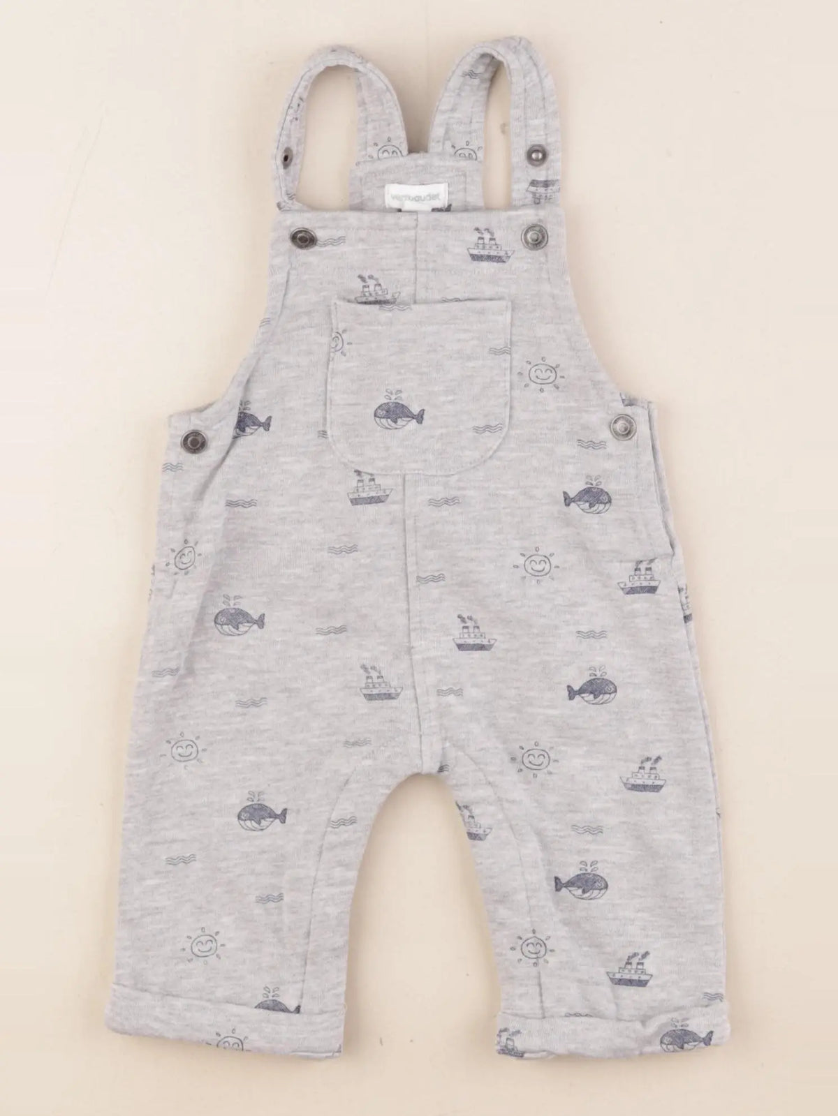 Vertbaudet - salopette gris - 3 mois