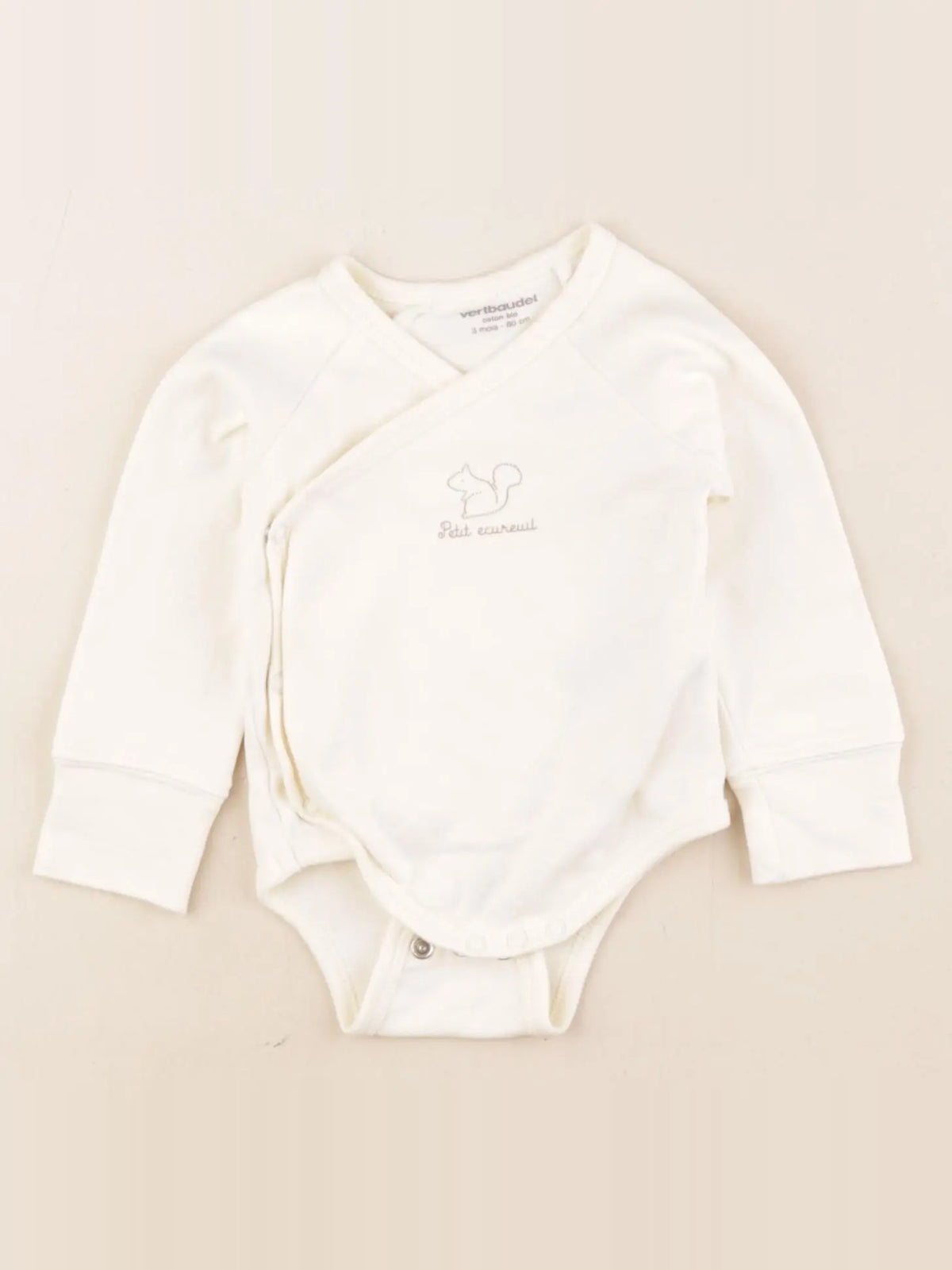 Vertbaudet - body beige - 3 mois