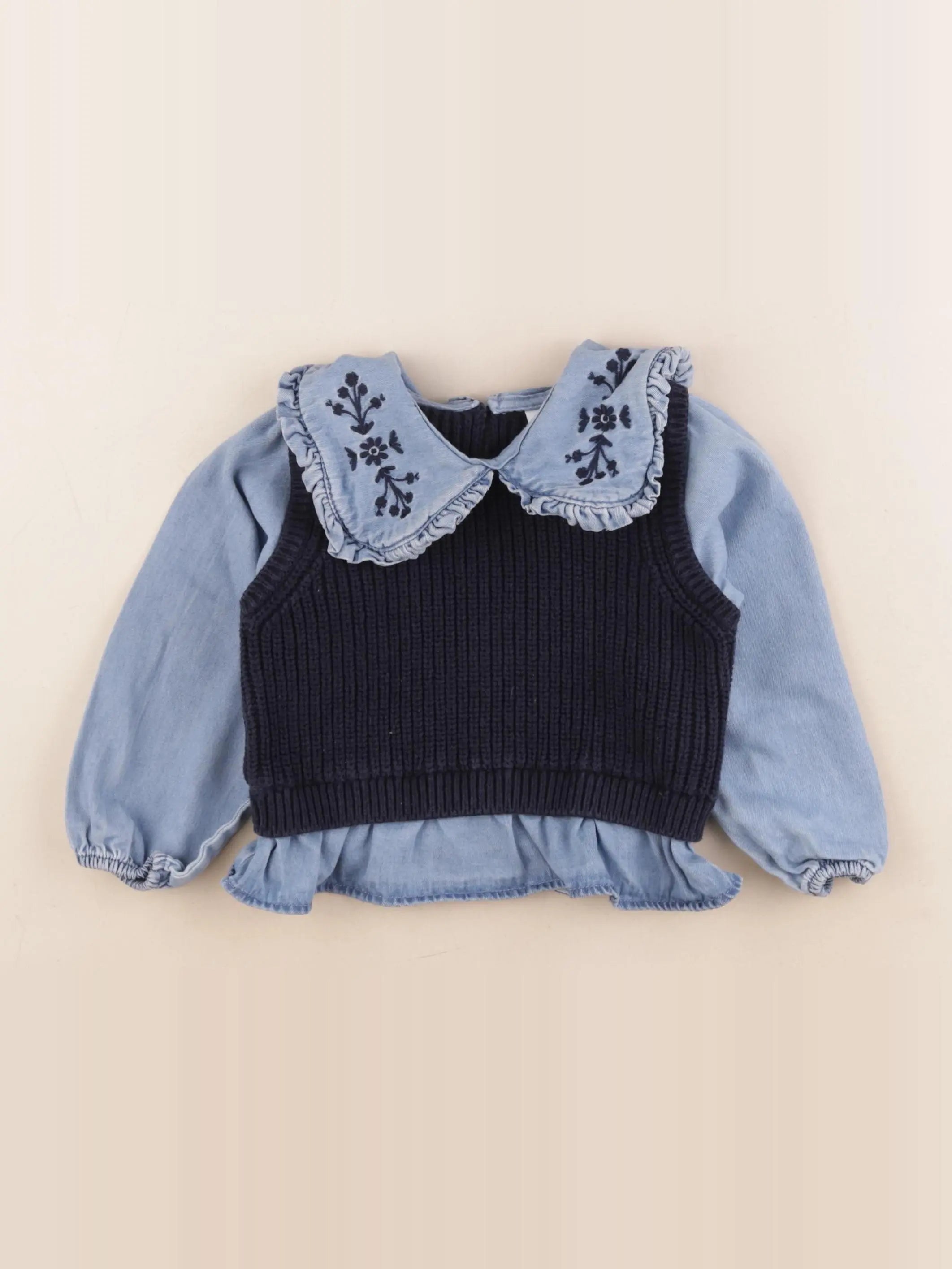 Zara - pull bleu - 2 ans