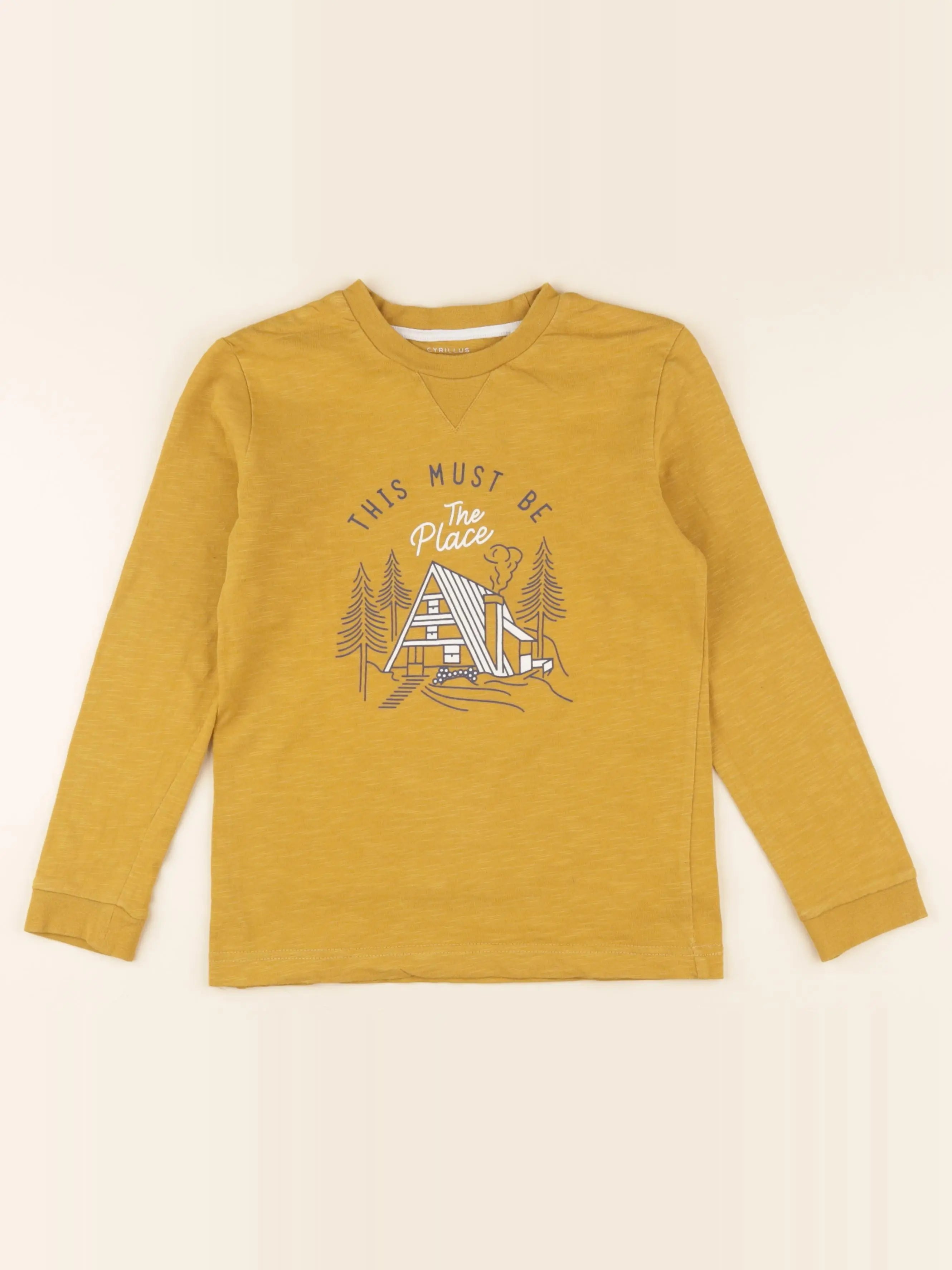 Cyrillus - tee-shirt jaune - 8 ans