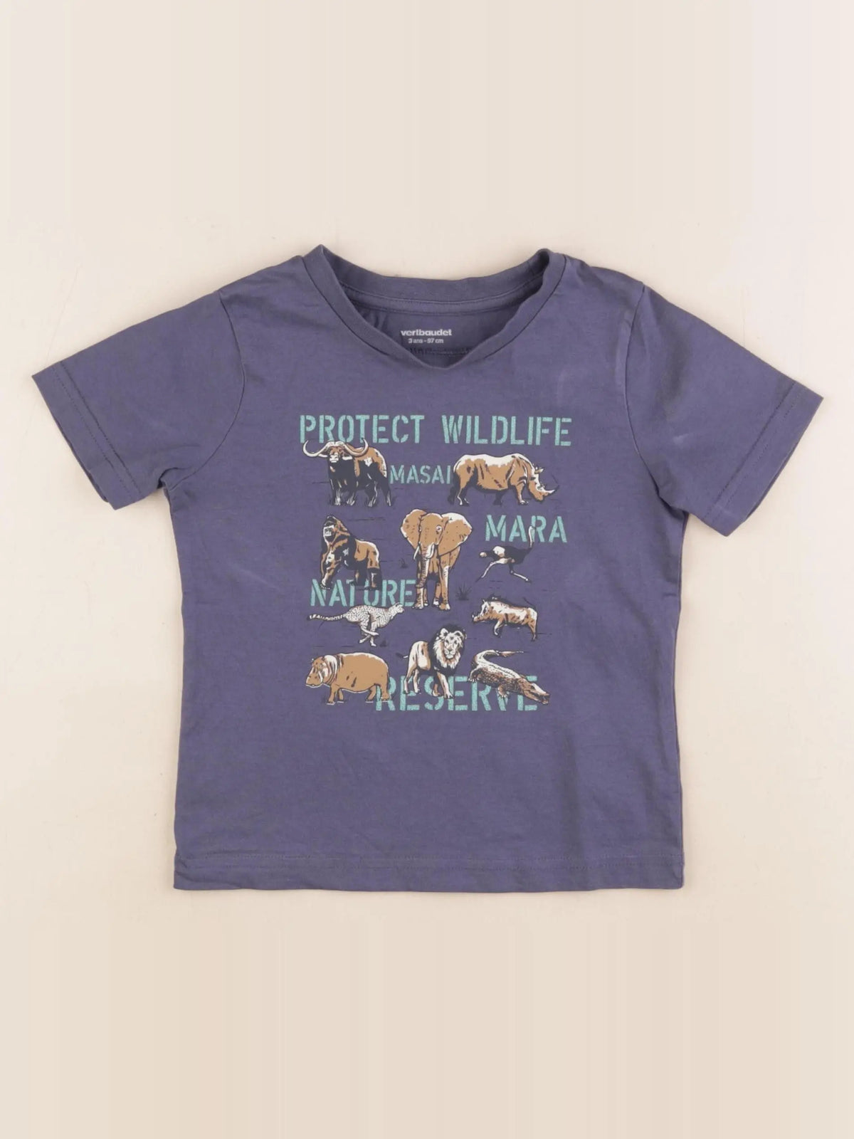 Vertbaudet - tee-shirt bleu - 3 ans