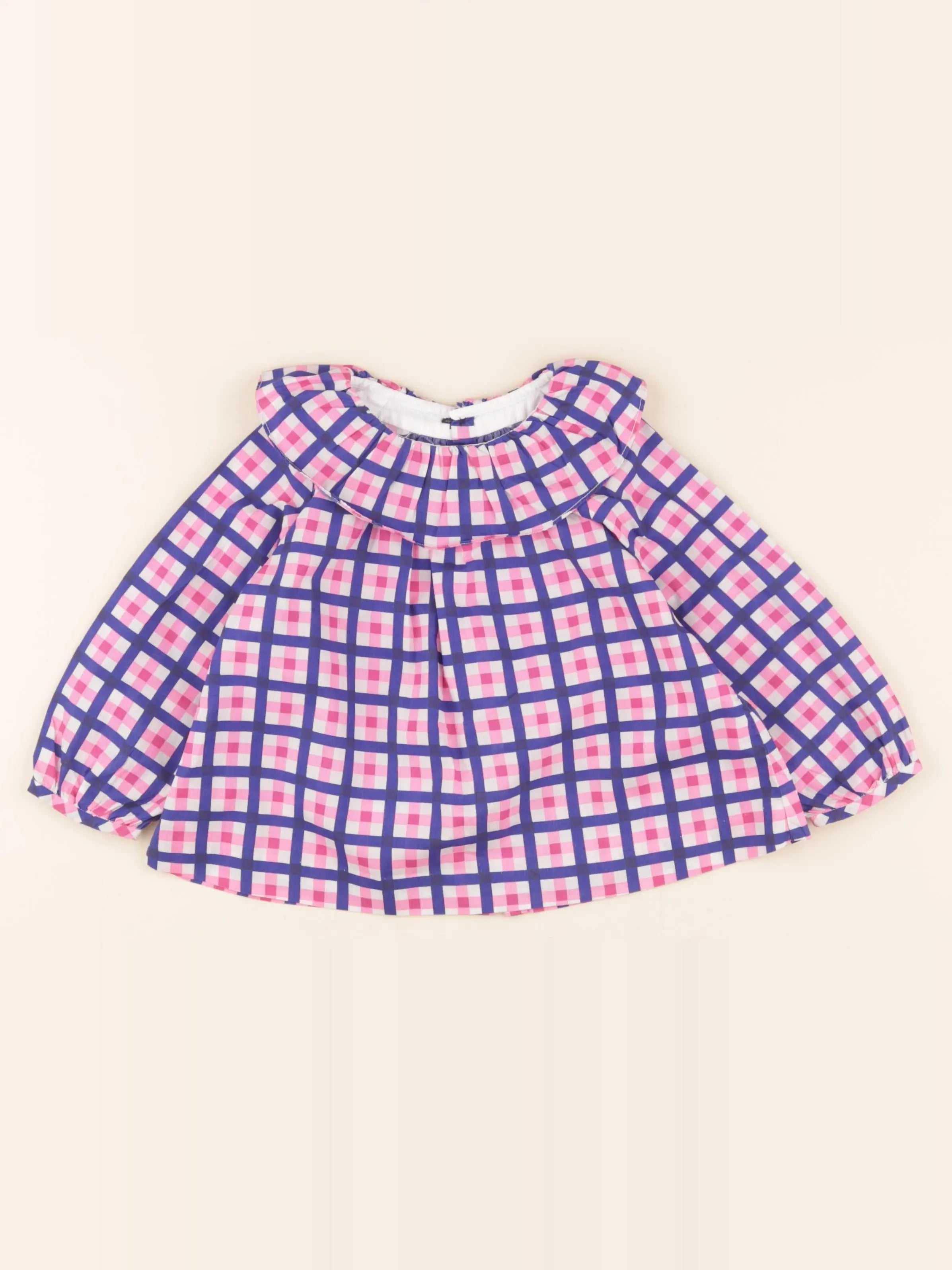 Jacadi - blouse bleu, rose - 24 mois