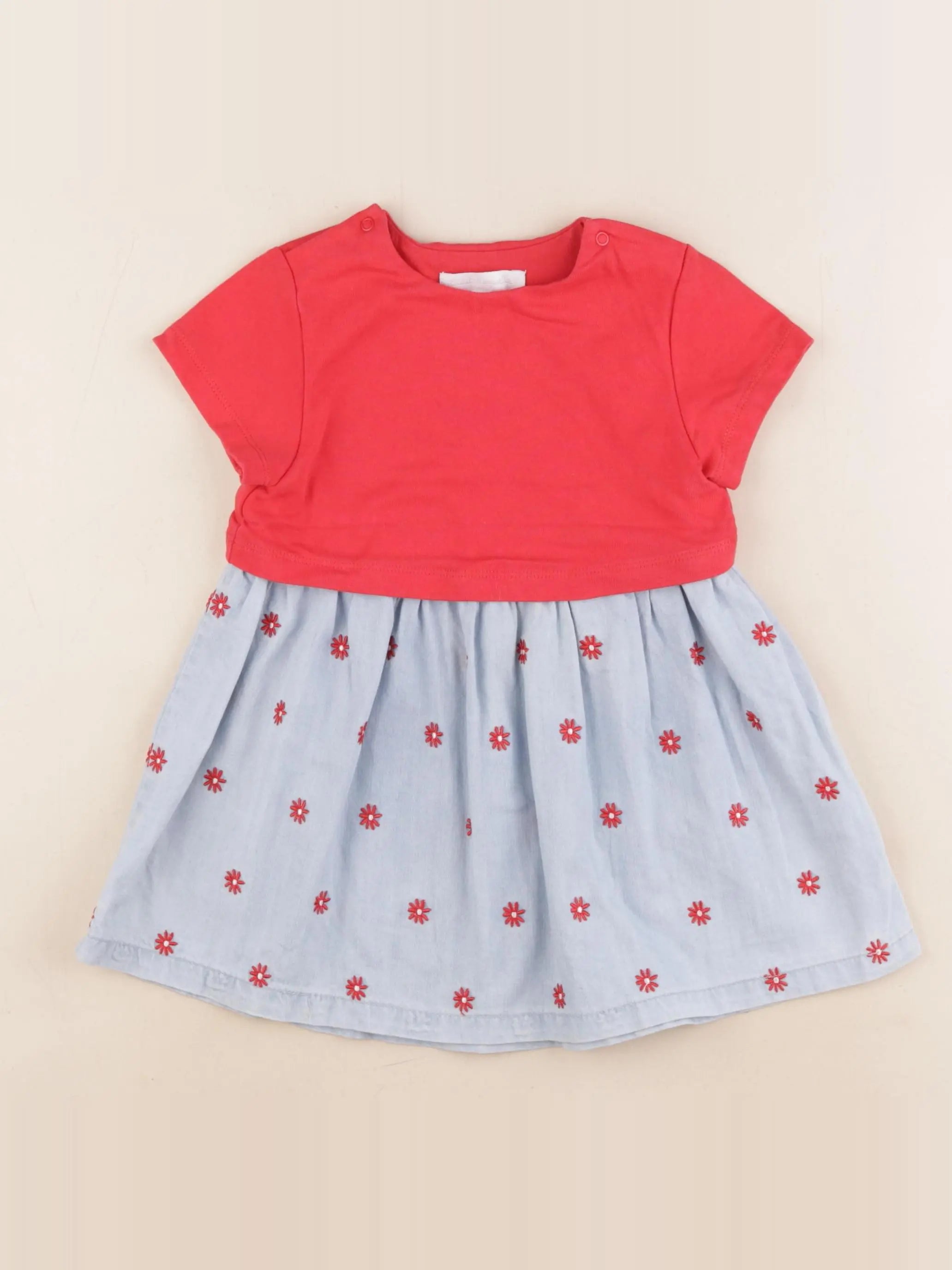Cadet Rousselle - robe bleu, rouge - 18 mois